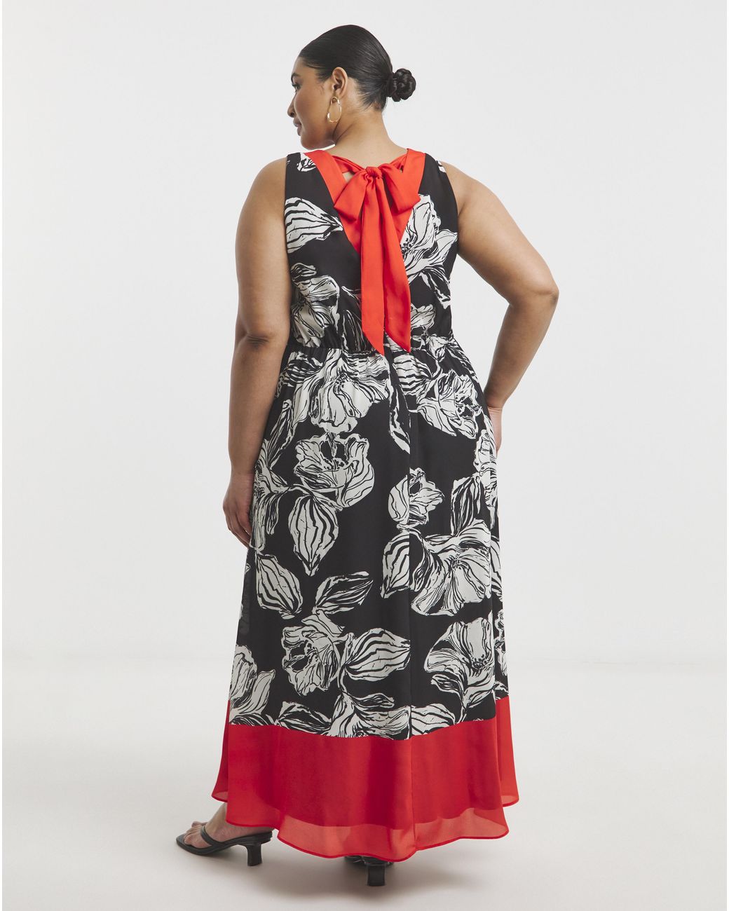 Joanna Hope Red Border Print Dress