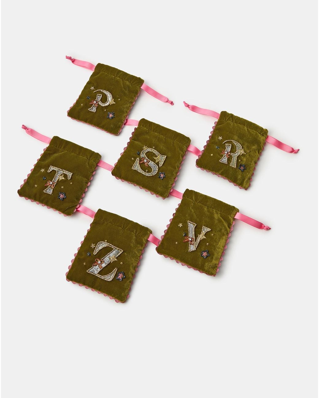 Accessorize Green Initial Drawstring Bag