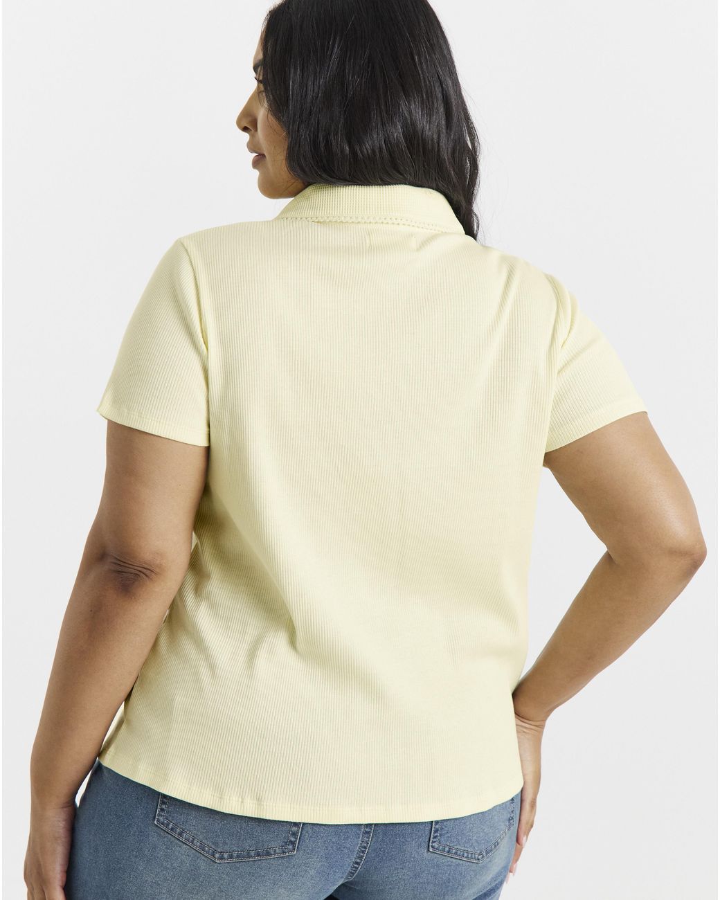 Simply Be Natural Picot Polo Top