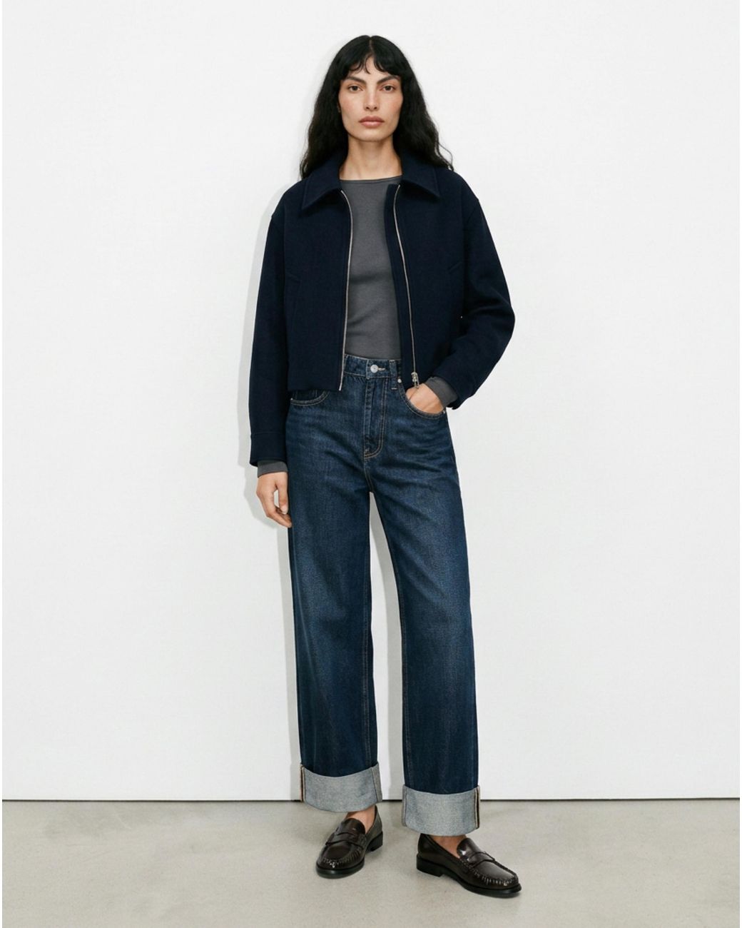 Mango Blue Wool Jacket