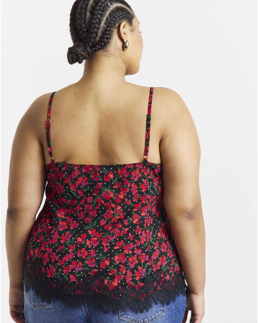 Simply Be Red Lace Trim Cami