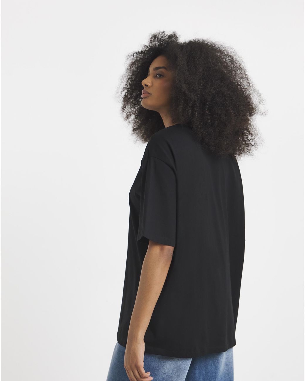 Simply Be Black Oversized Slouchy Crew Neck T-Shirt