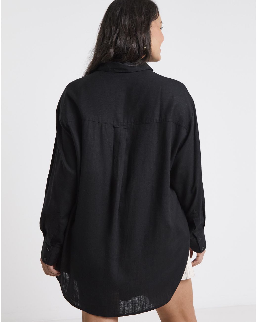 Simply Be Blue Linen Mix Shirt