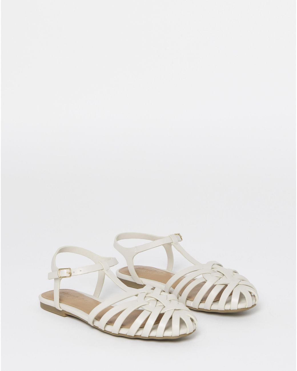 Simply Be White Woven Fisherman Shoes Wide Fit