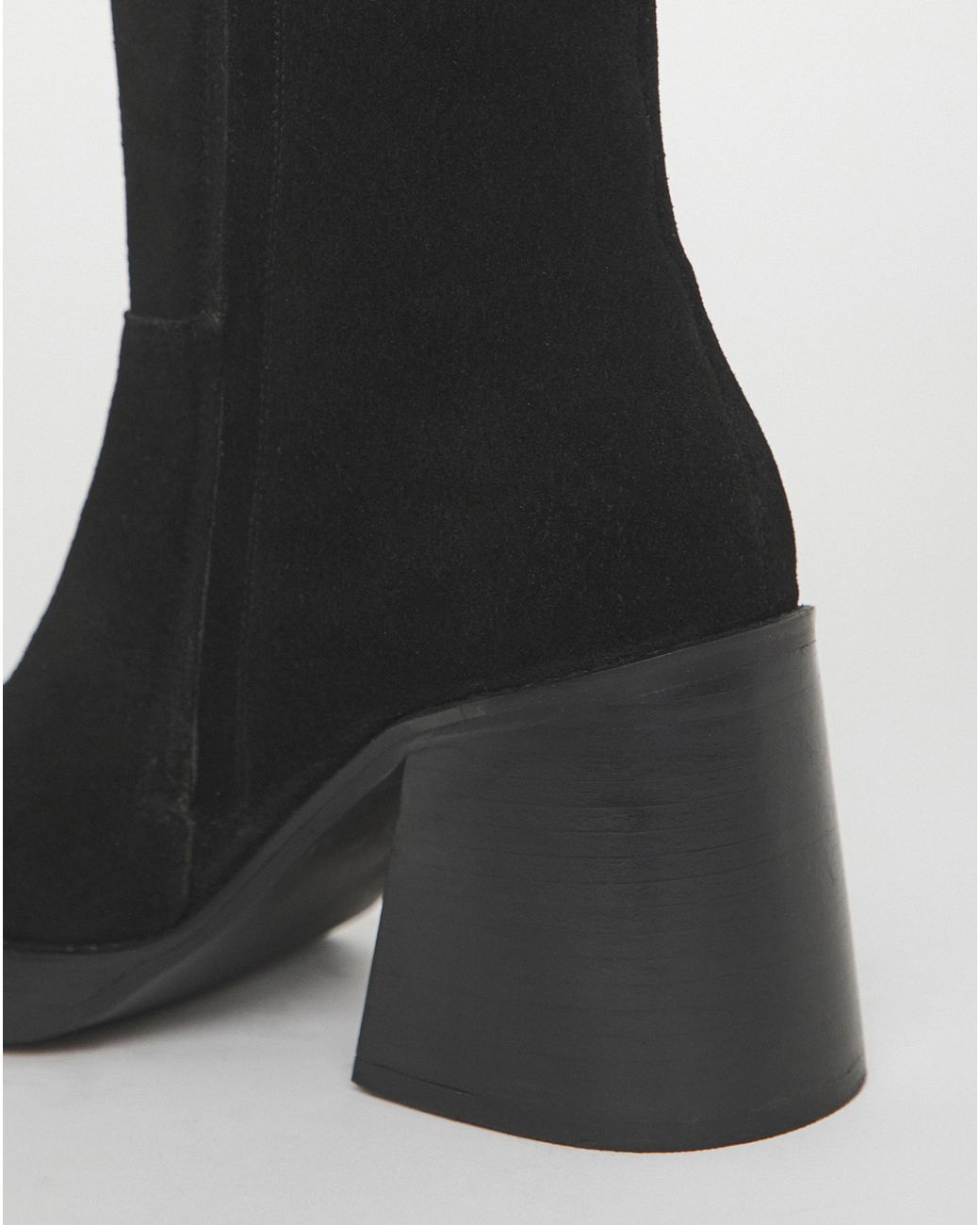 Simply Be Black Block Heel Knee High Boot Ex Wide Cp