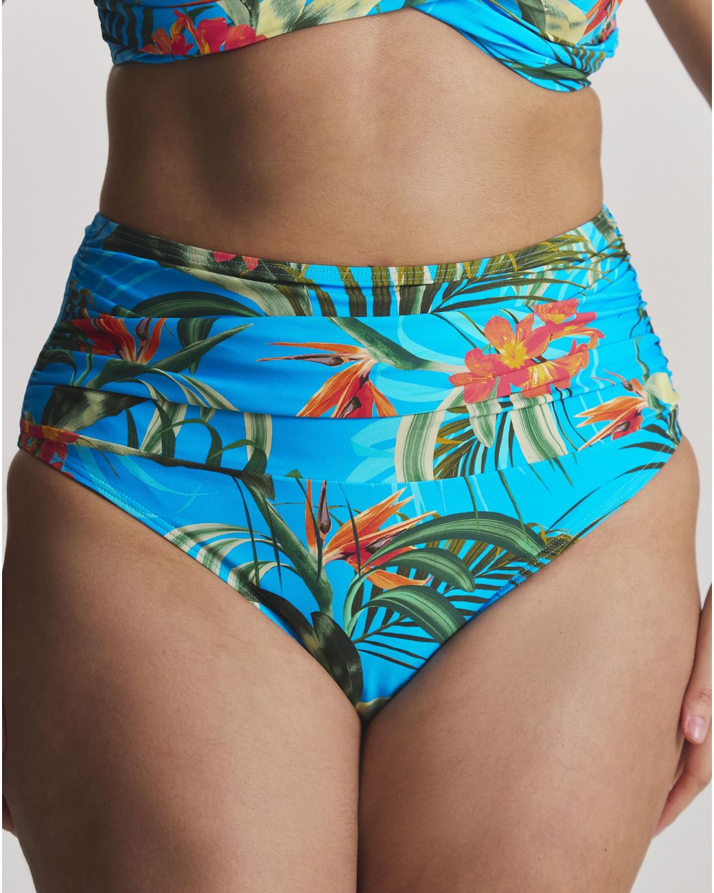 MAGISCULPT Blue Ruched High Waist Bikini Brief