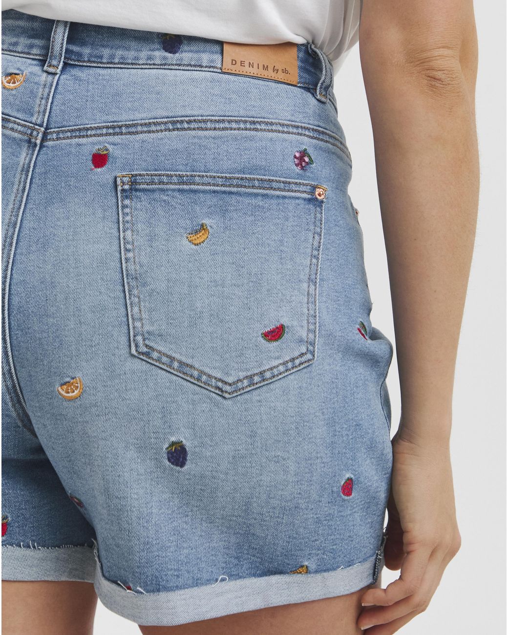 Simply Be Blue Sbe Fruit Roll Hem Short