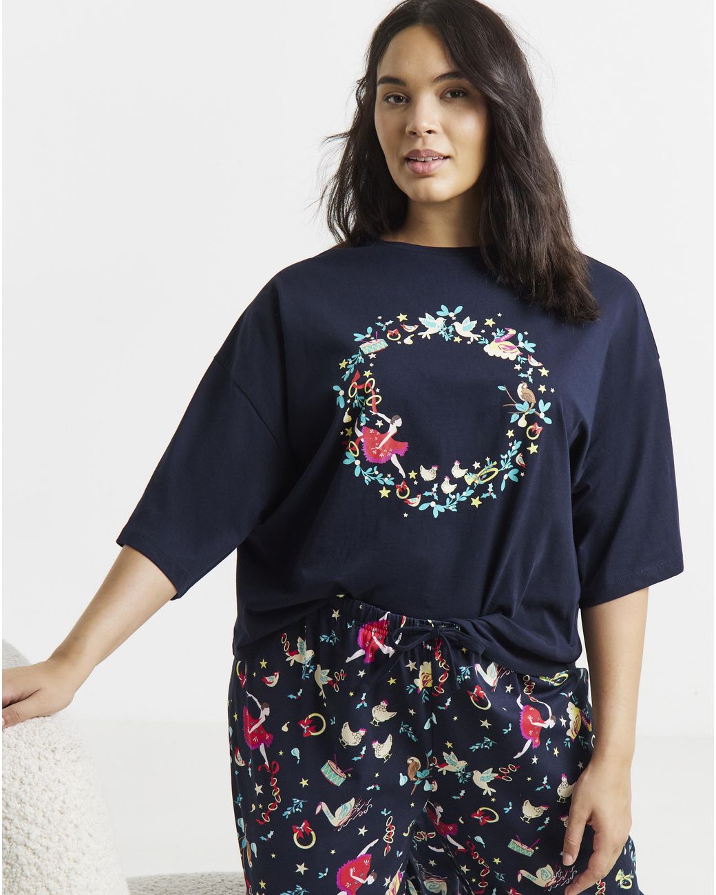Pretty Secrets Blue 12 Days Of Christmas Graphic Pyjama Set
