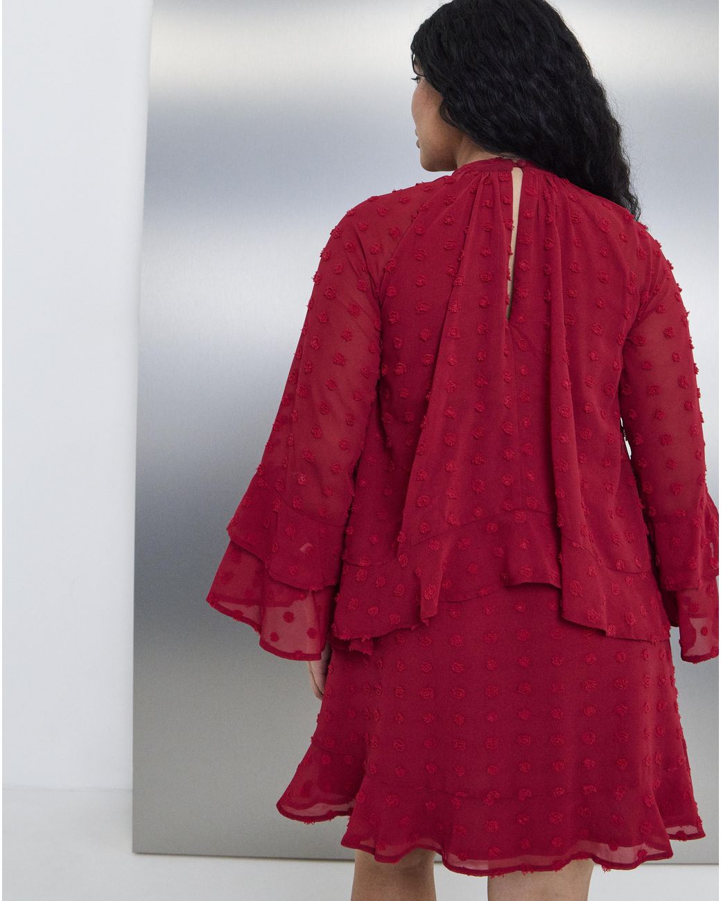Simply Be Red Frill Skater Dress