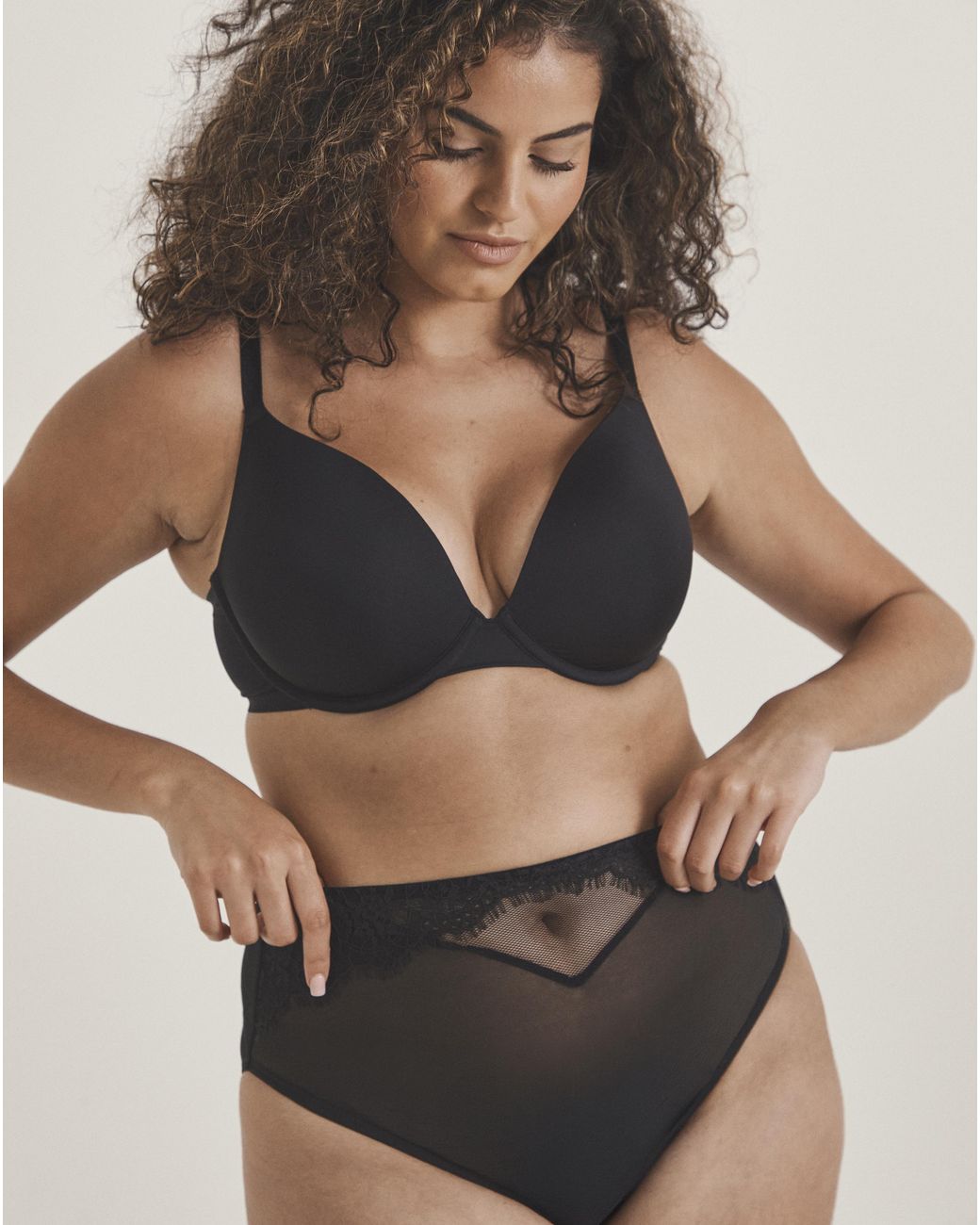 Pretty Secrets Black Lace Full Briefs