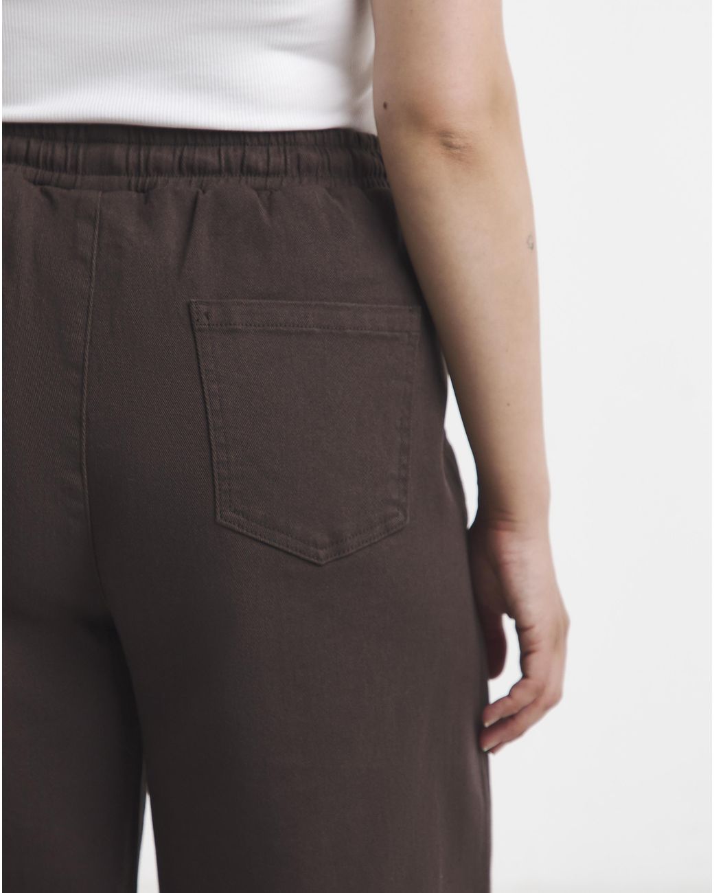 Simply Be Brown Wide Leg Jogger Jean