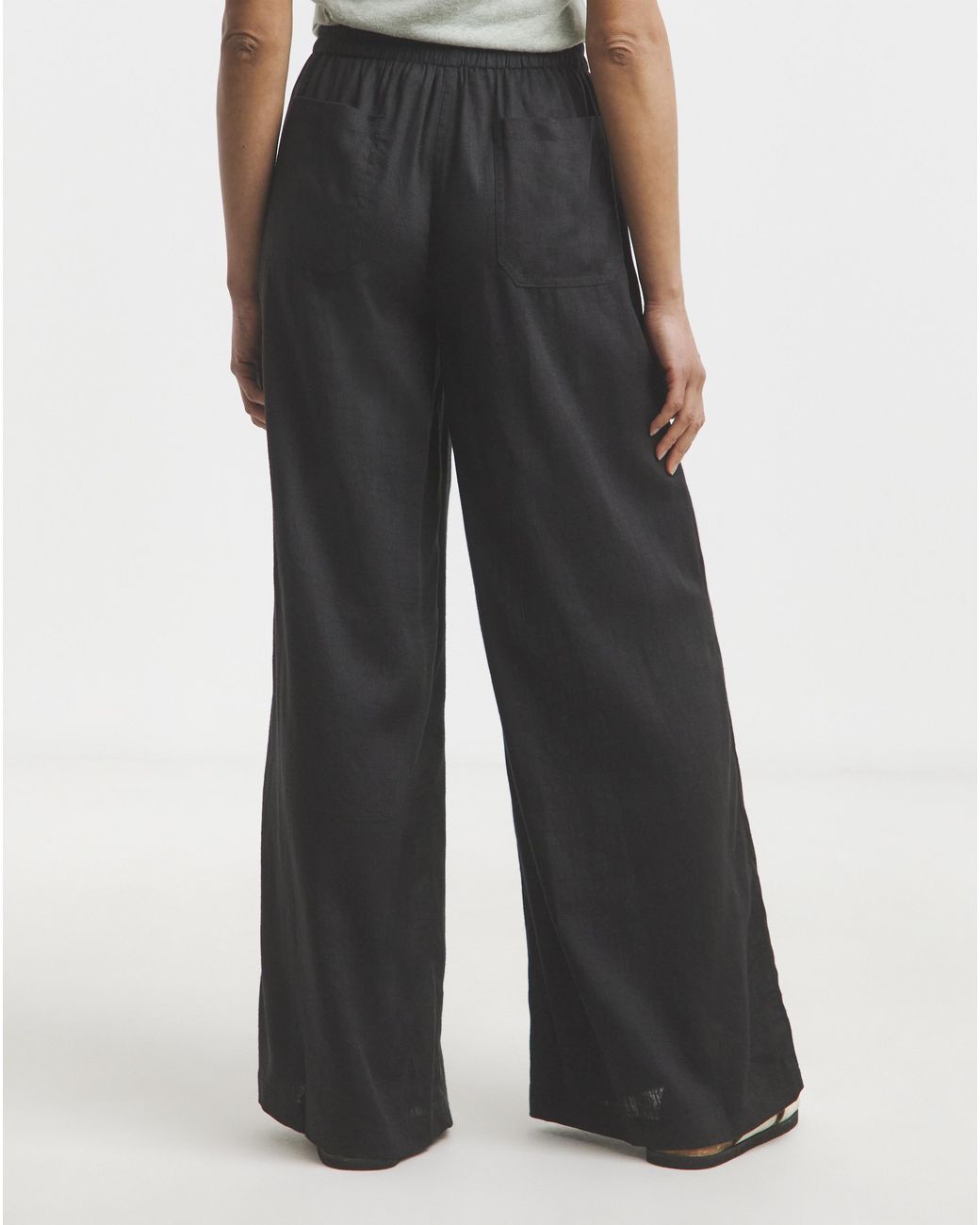 Simply Be White Linen Wide Leg Trousers