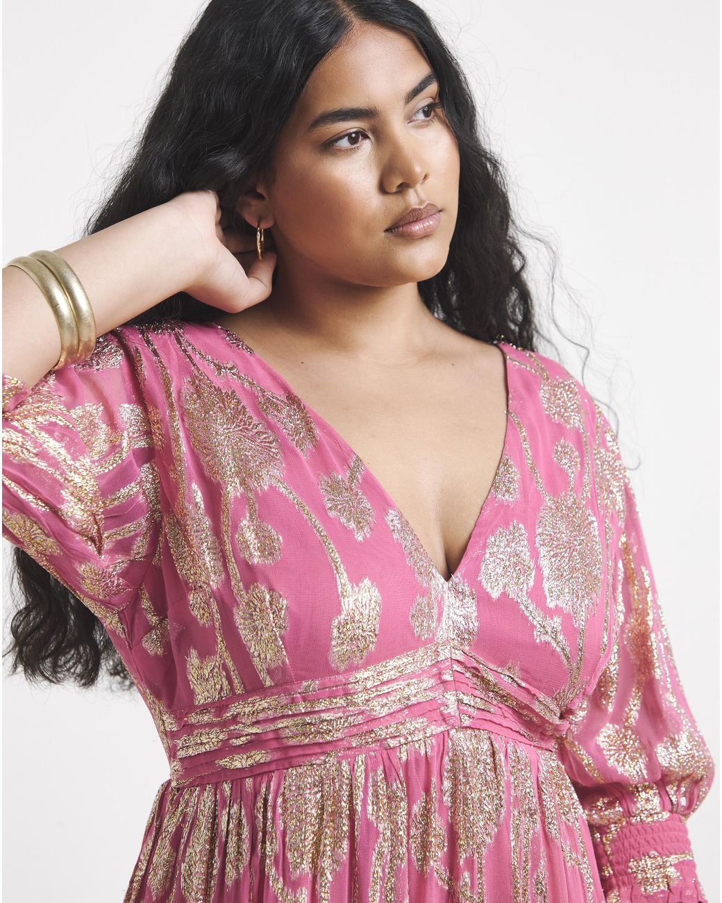 Simply Be Pink And Wrap Midi Dress