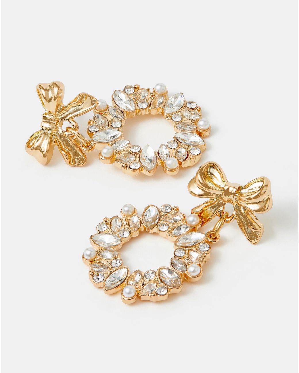 Accessorize White Wreath Drop Earrings