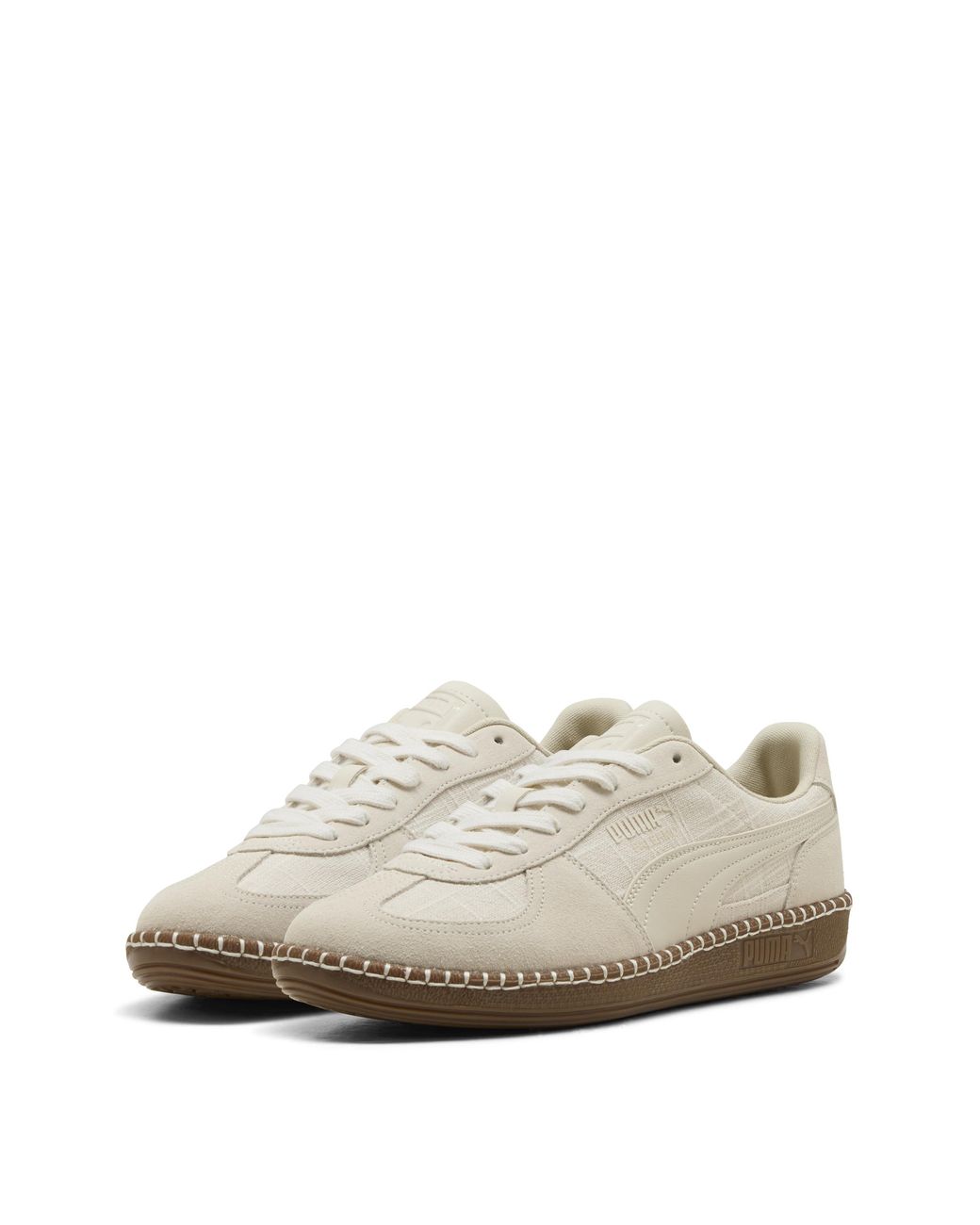 PUMA White Palermo Vintage Suede Trainers