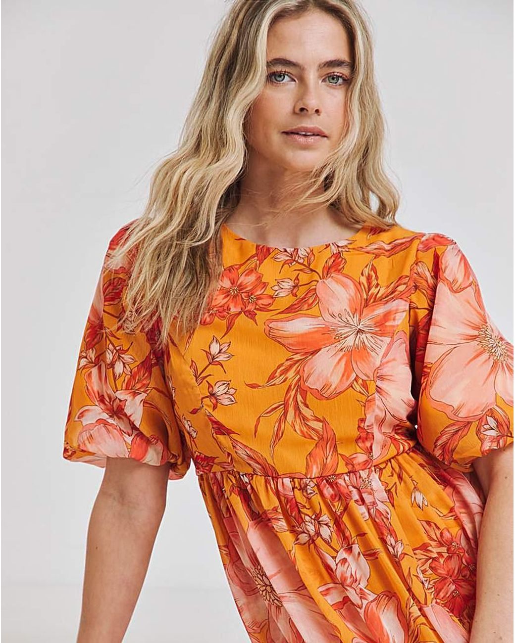 Joanna Hope Orange Lace Up Maxi Dress