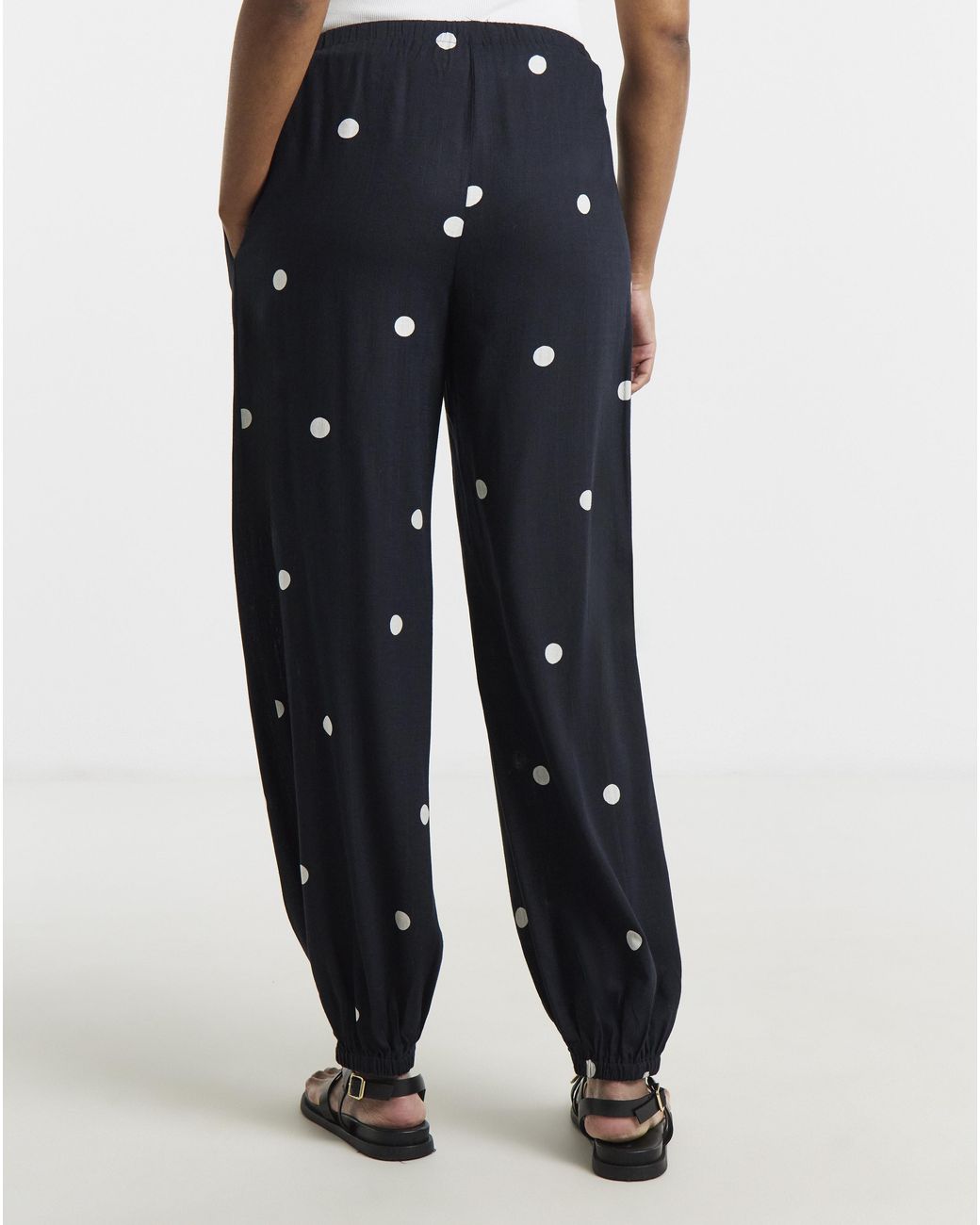 Simply Be Blue Tie Hem Linen Trouser