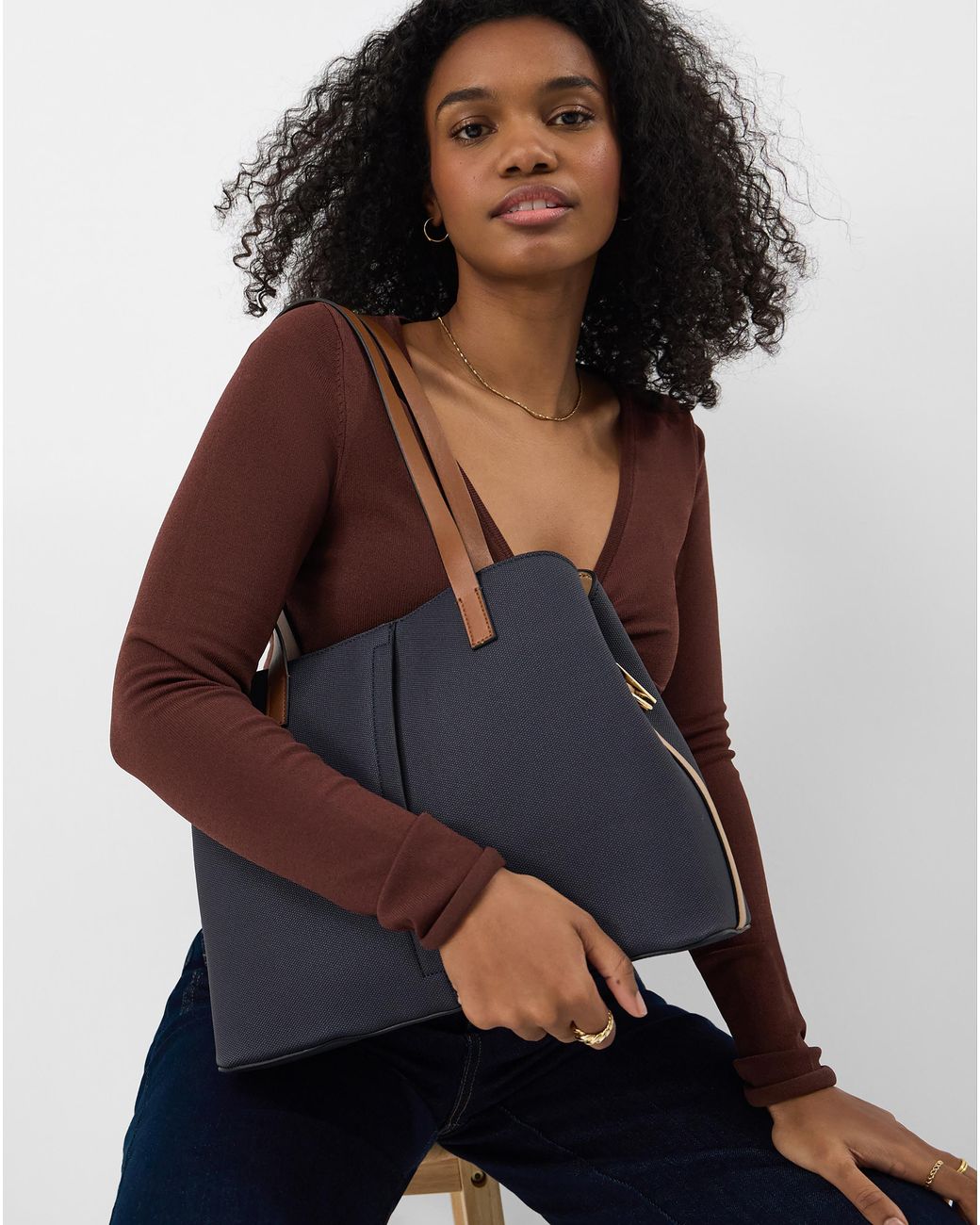 Accessorize Blue Webbing Strap Shoulder Bag
