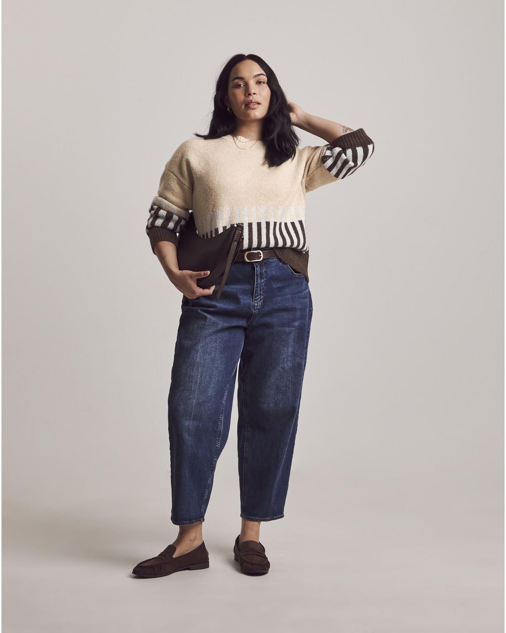 Julipa Natural Knitted Stripe Jumper