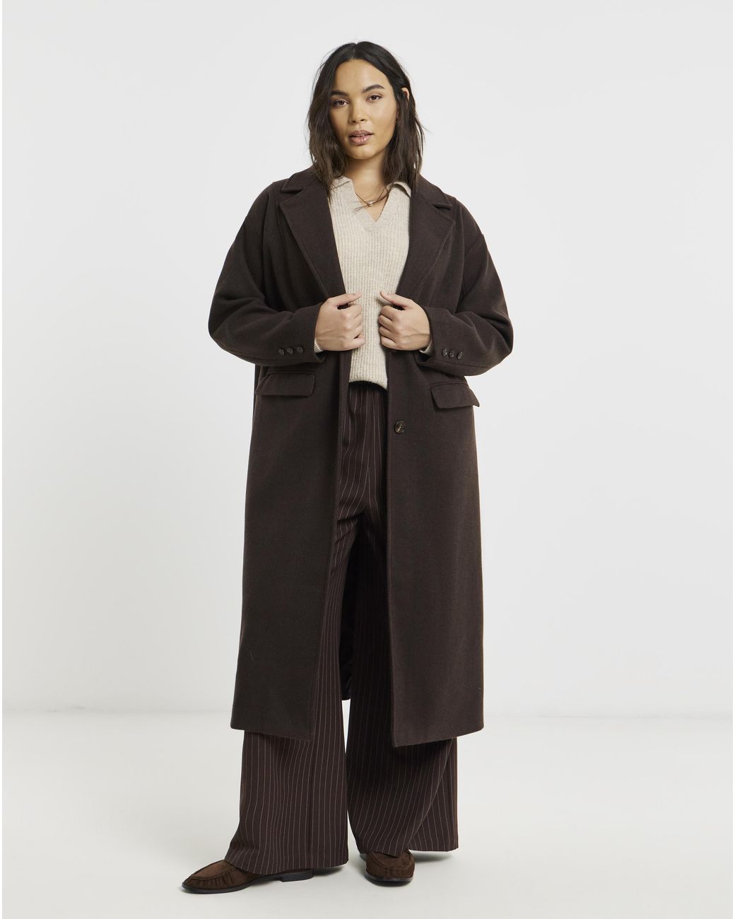 Simply Be Natural V-Neck Collared Jumper