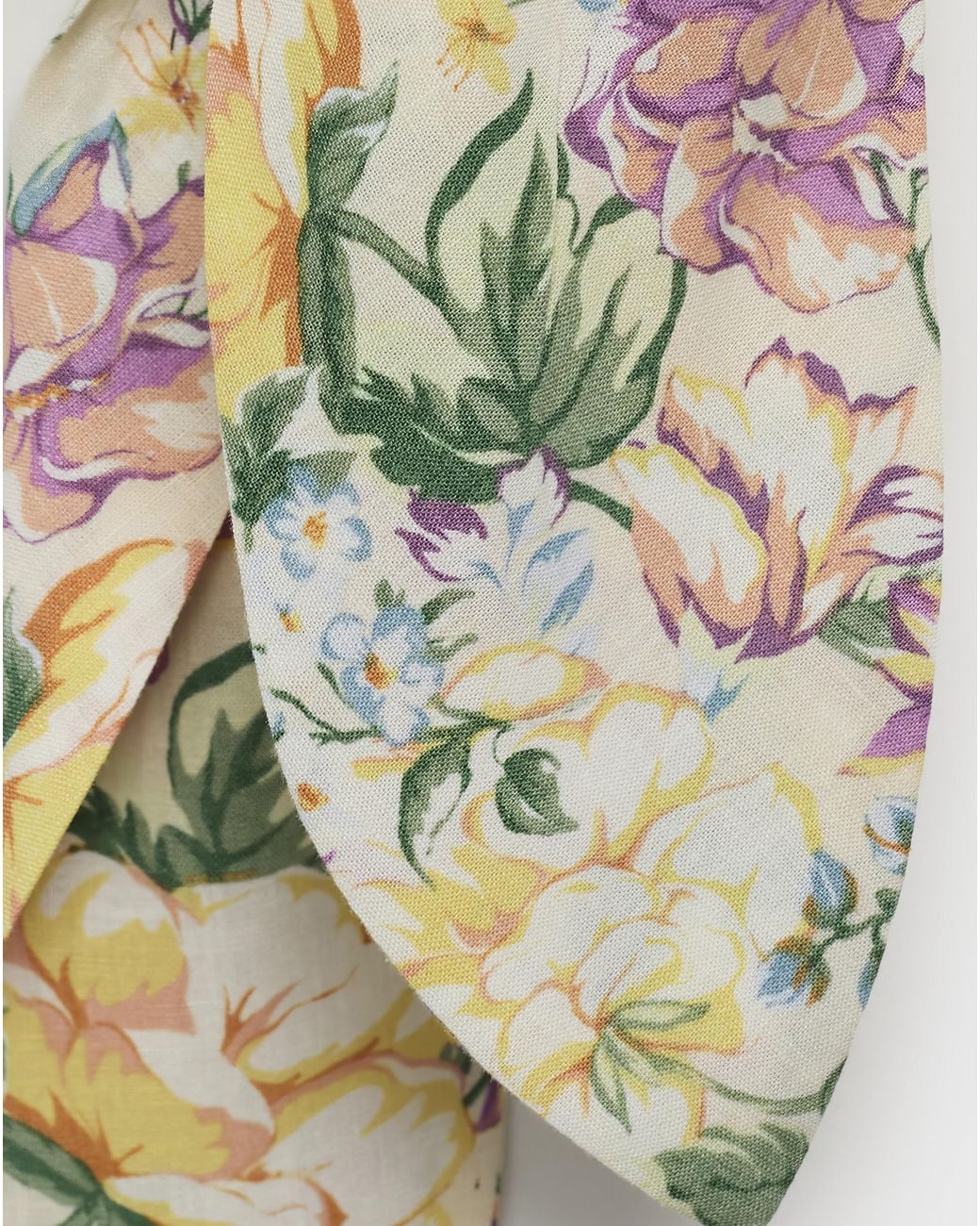 Mango White Floral Linen Shirt