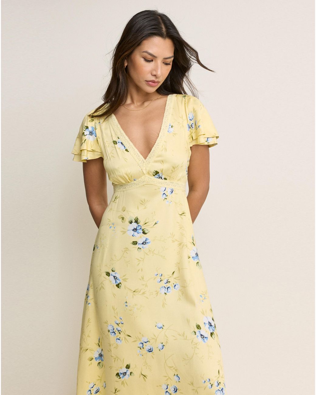 Nobody's Child Natural Iris Midi Dress