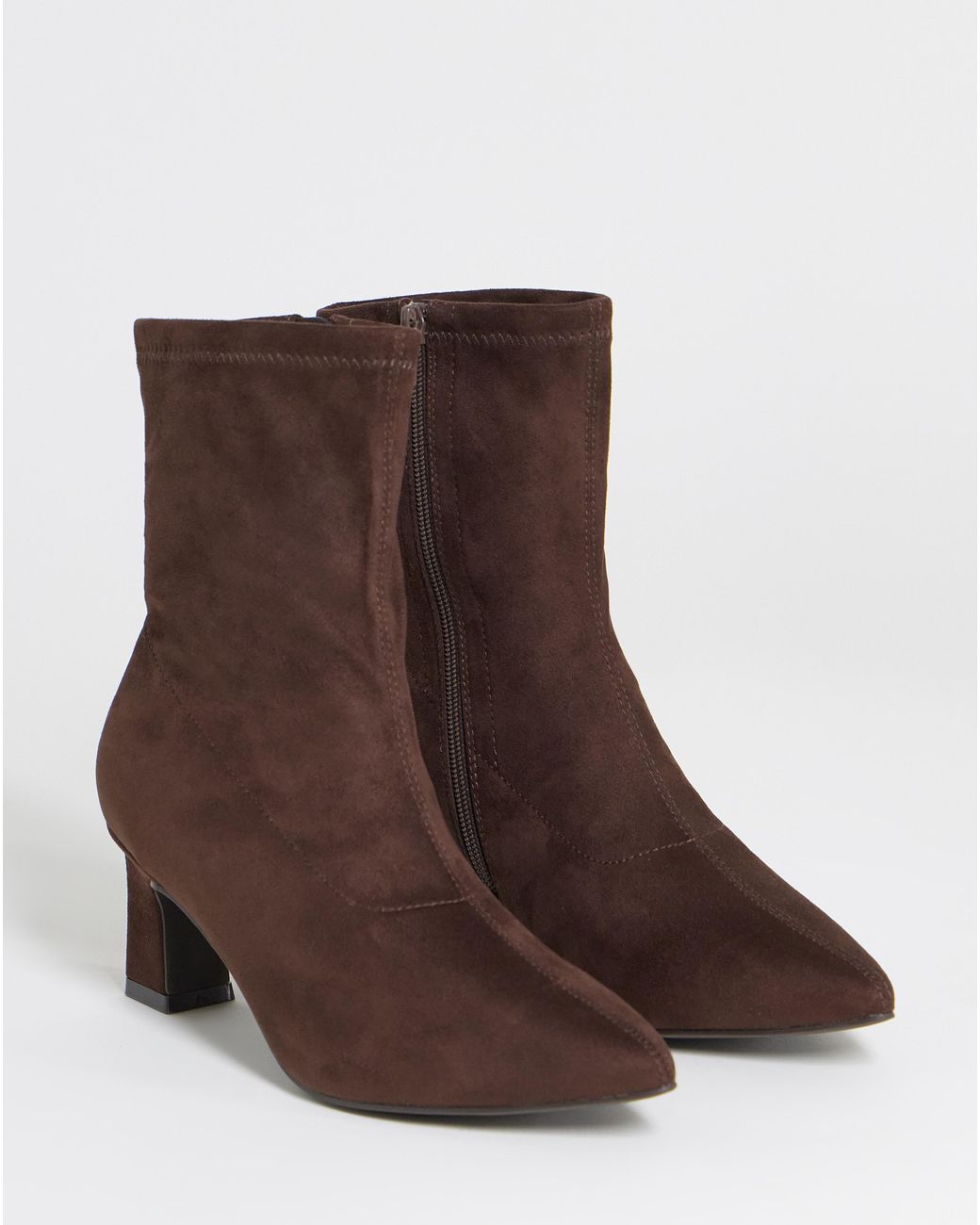 JD Williams Blue Pointed Toe Heeled Sock Boot E Fit