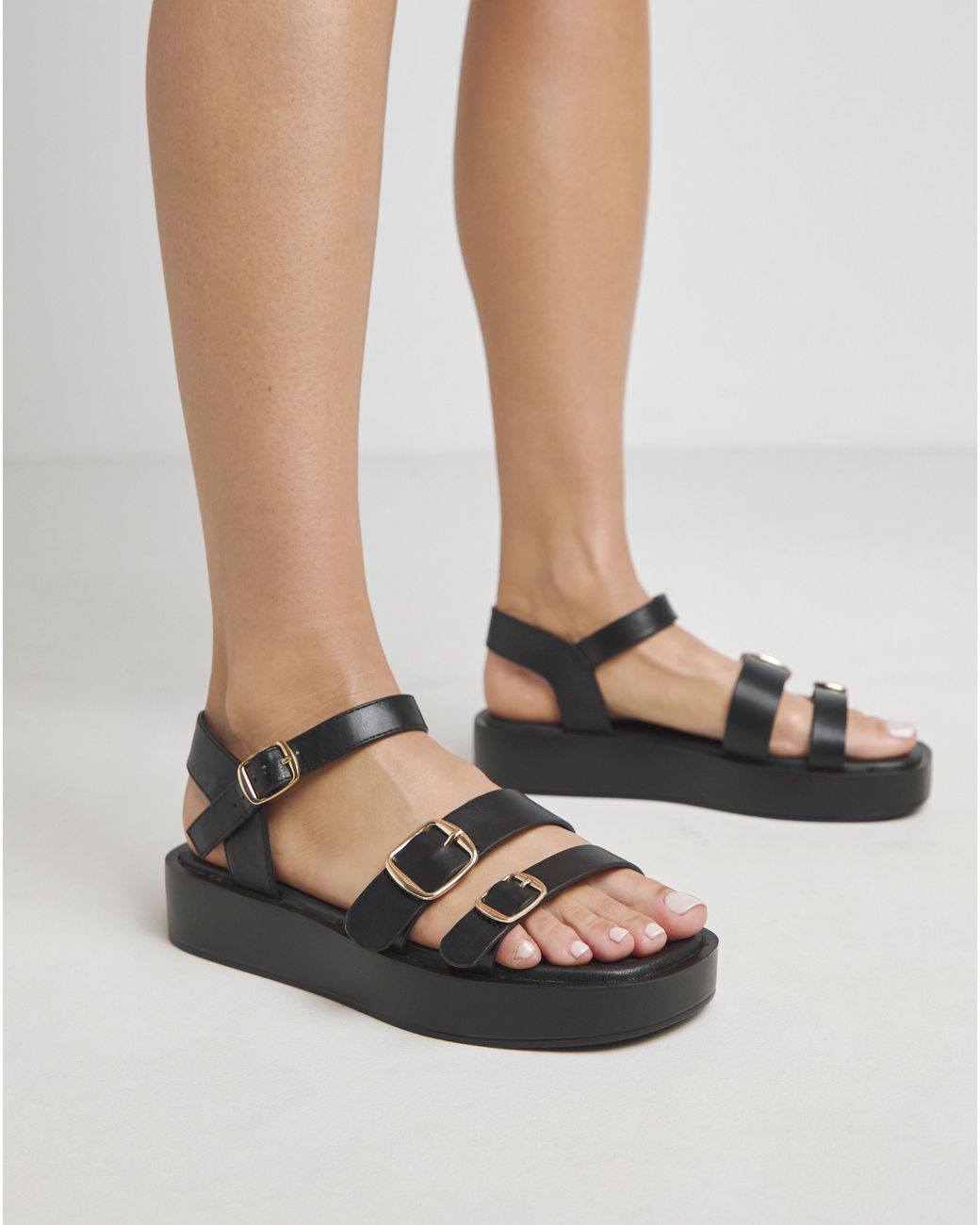 Simply Be Natural Chunky Multi Buckle Sandal Ex Wide