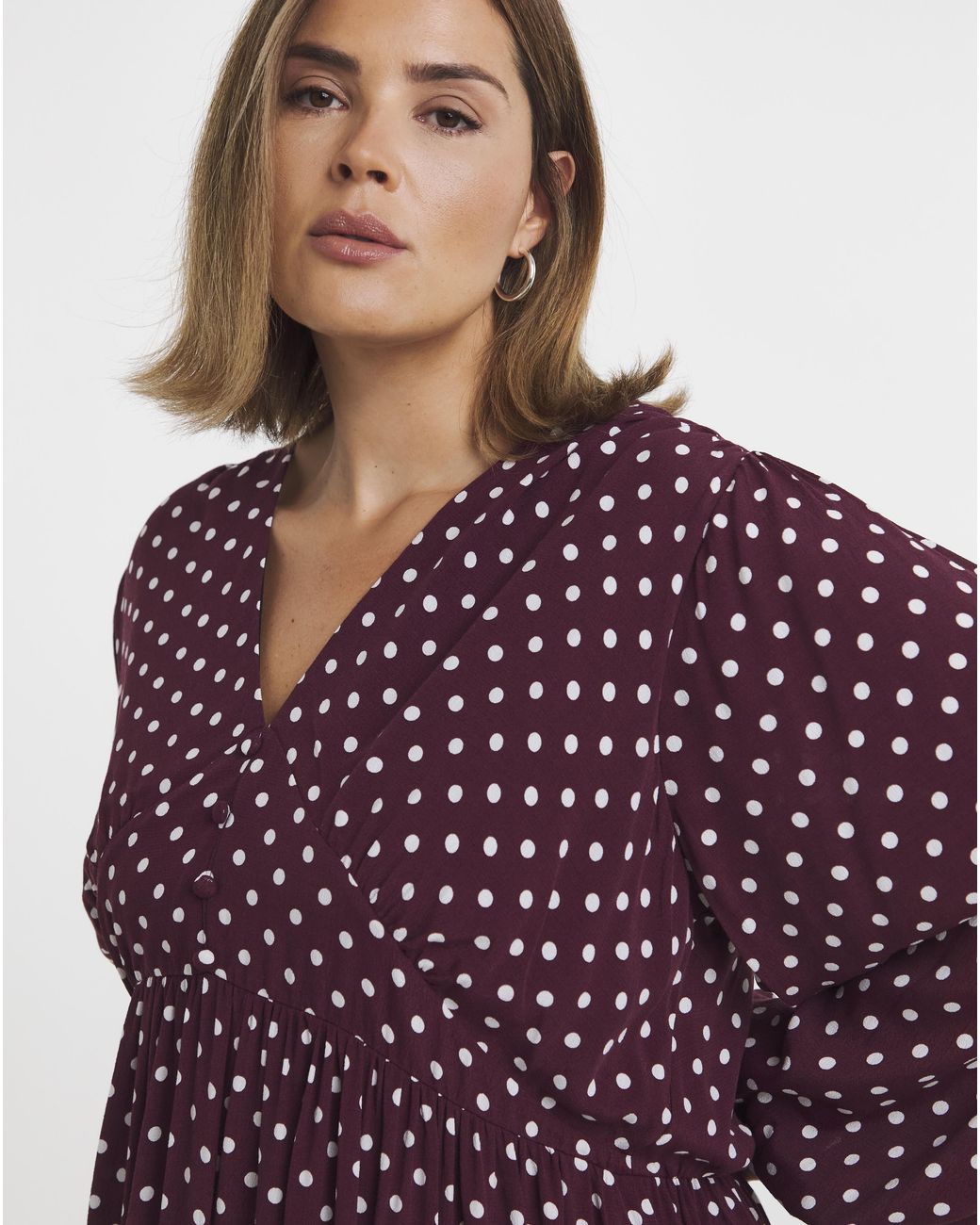 Simply Be Purple Printed Waist Detail Midi Dress