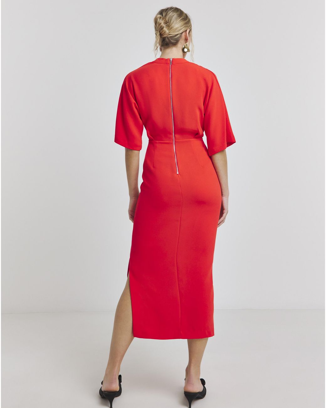 Joanna Hope Red Stretch Crepe Column Dress