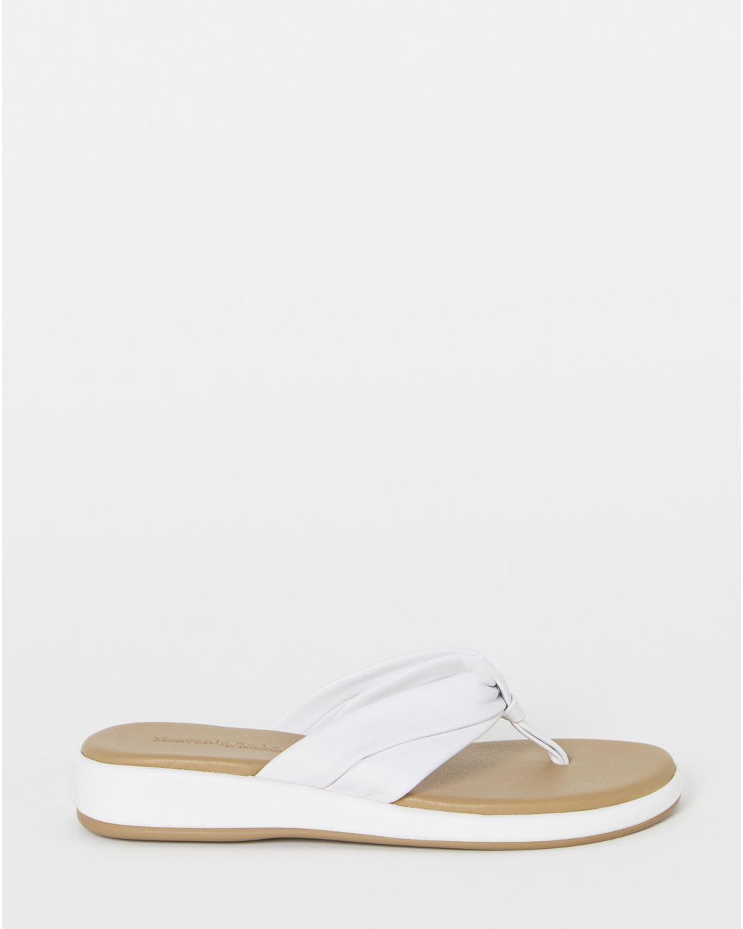 Heavenly Soles Black Toe Post Low Wedge Sandal Wide