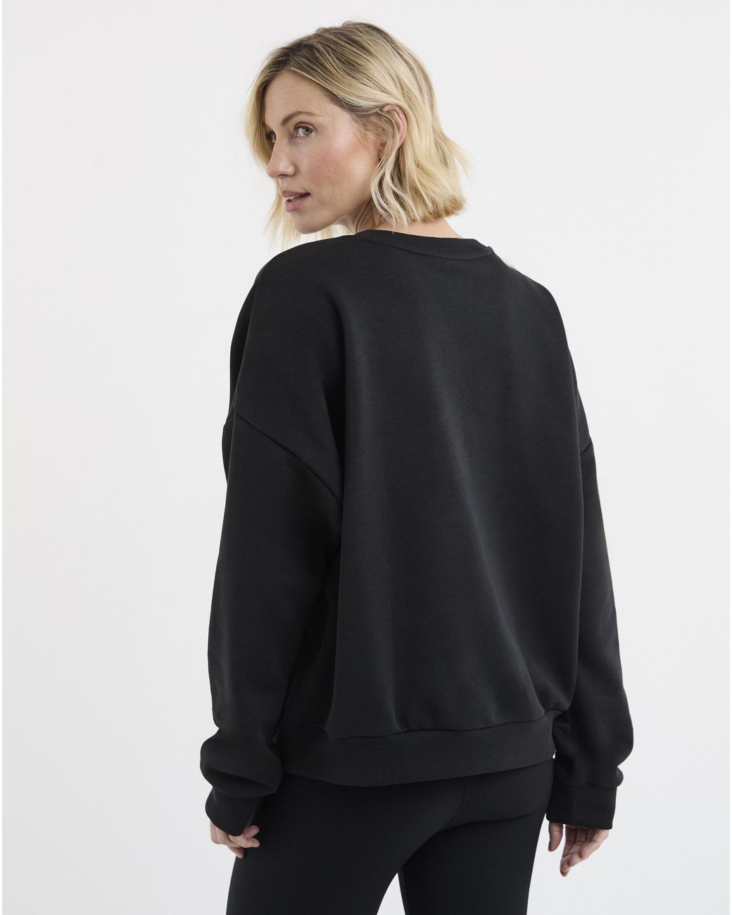 Adidas Blue Crew Neck Pearl Logo Sweatshirt