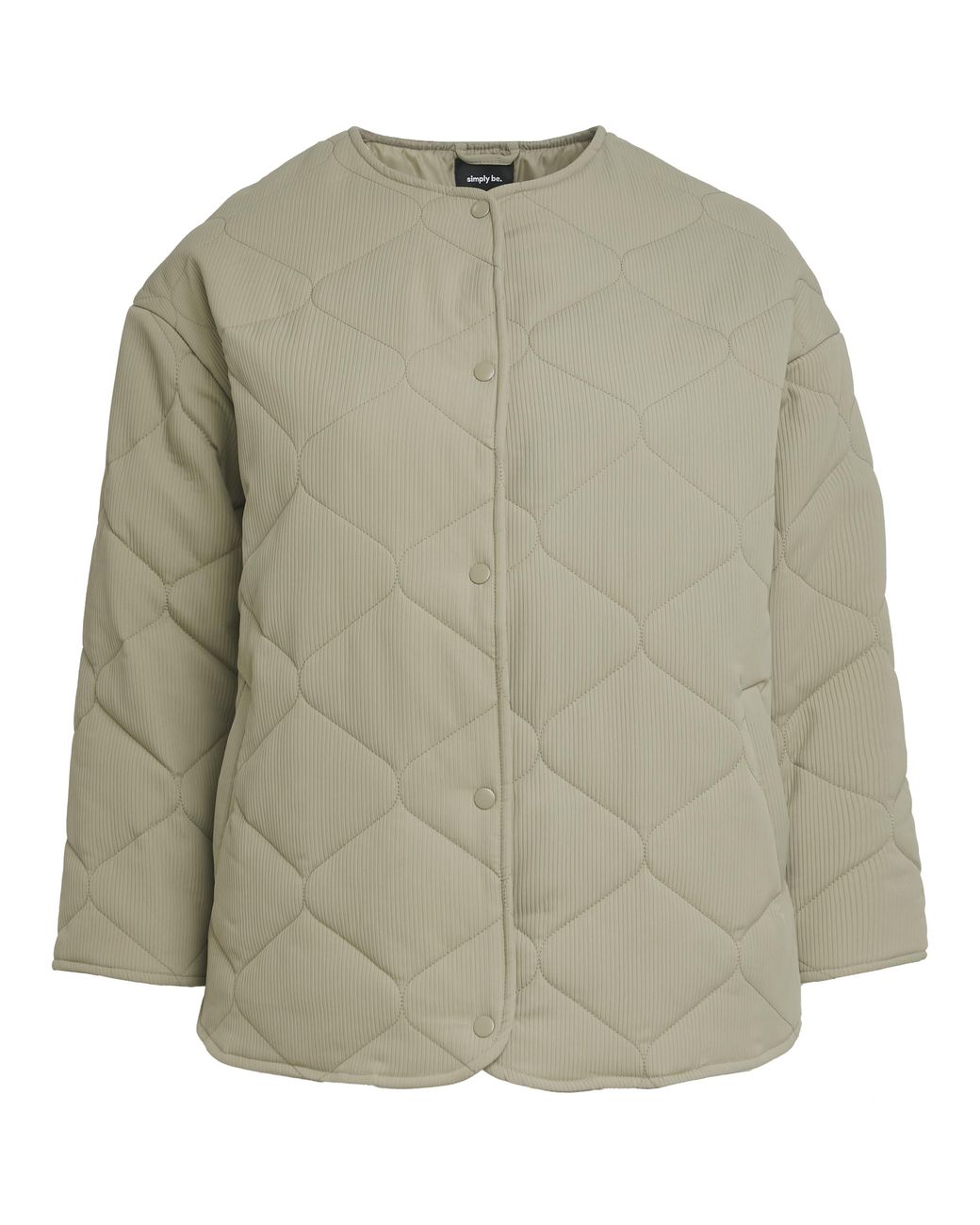 Simply Be Brown Quilted Round Collar Jacket