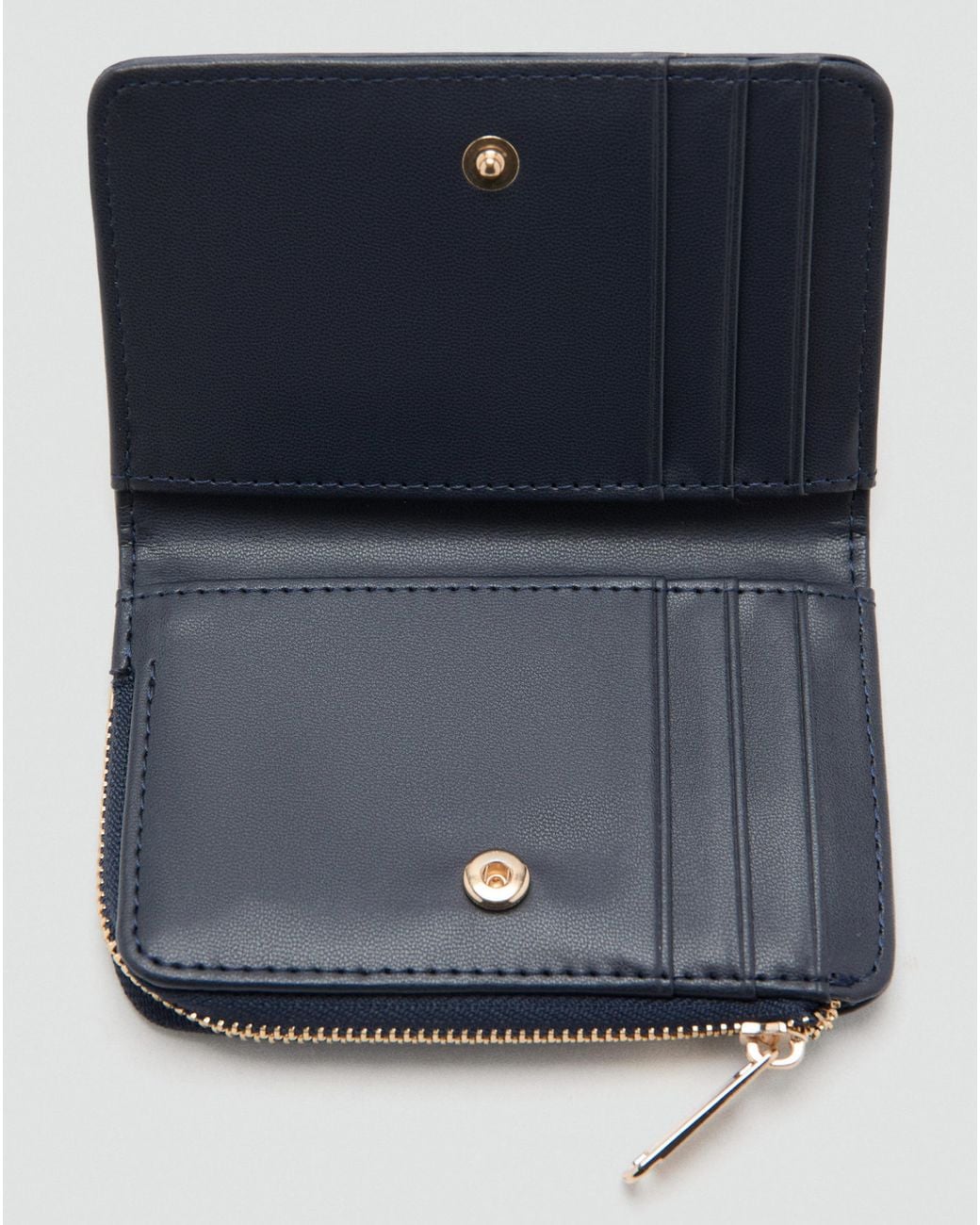 Mango Black Medium Wallet With Logo Print