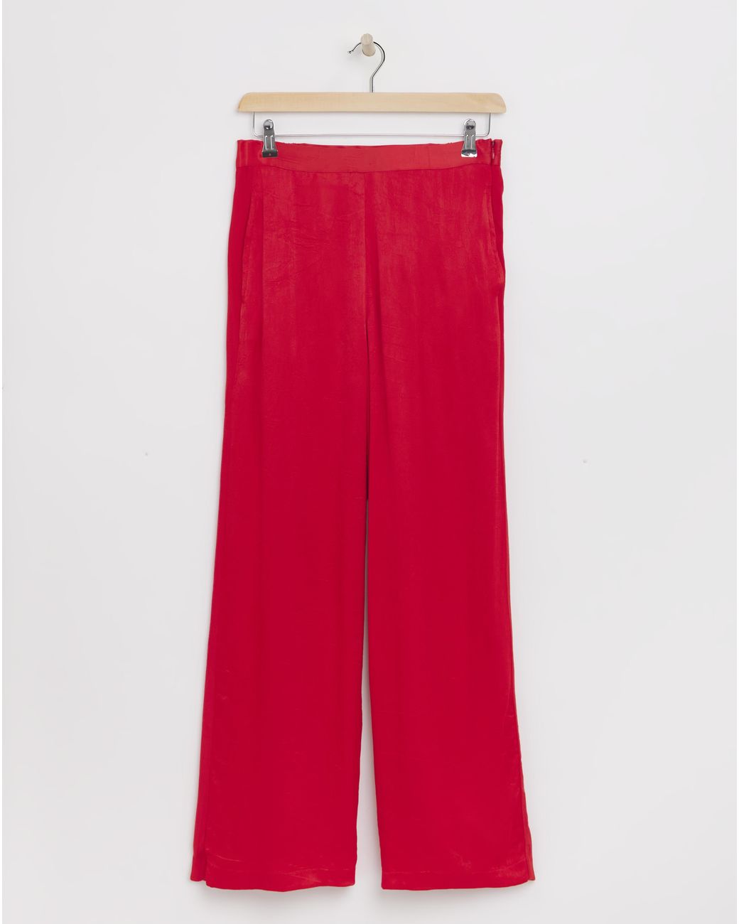 Joanna Hope Red Satin Wide Leg Trousers