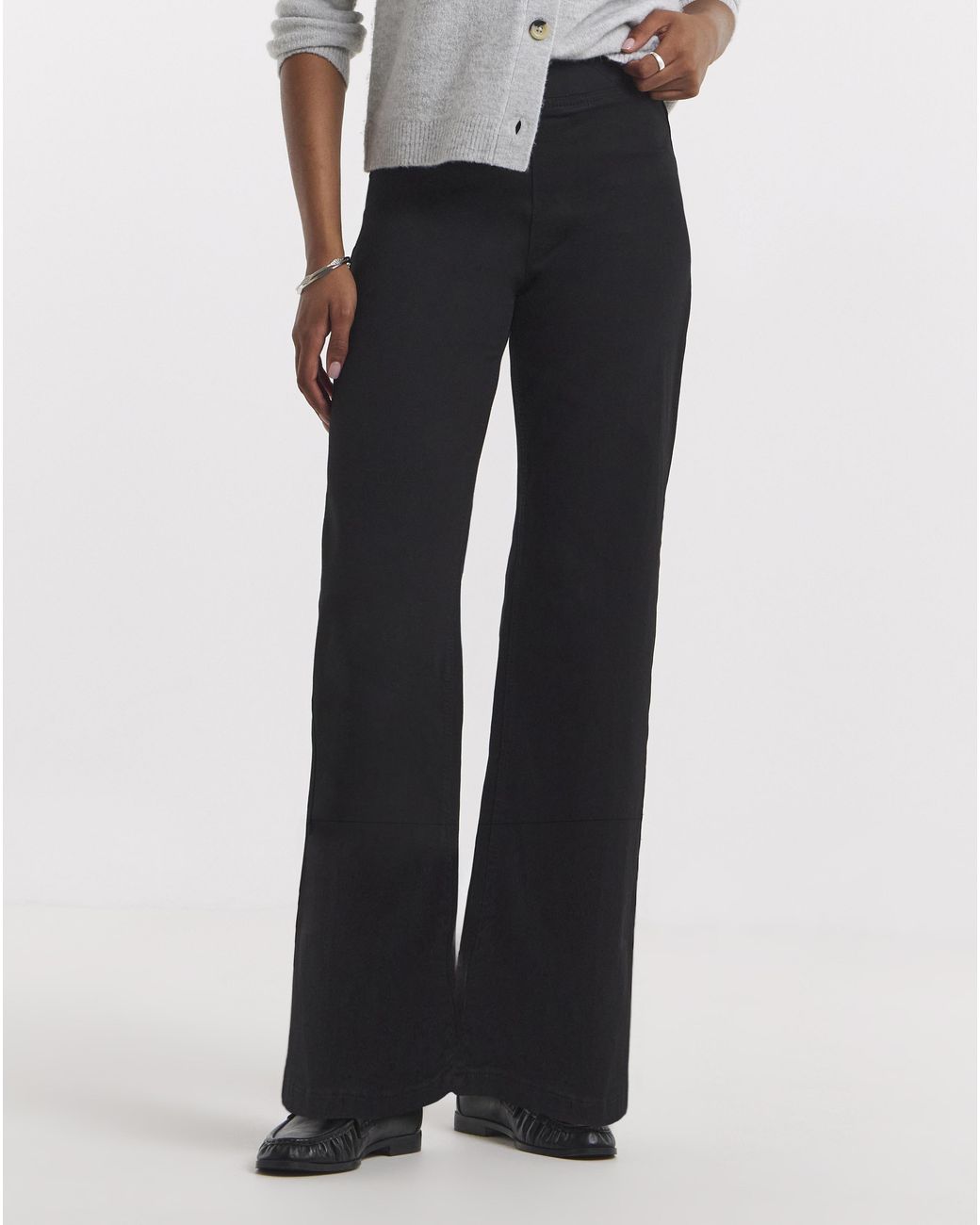Simply Be White Wide Leg Weekender Jeggings