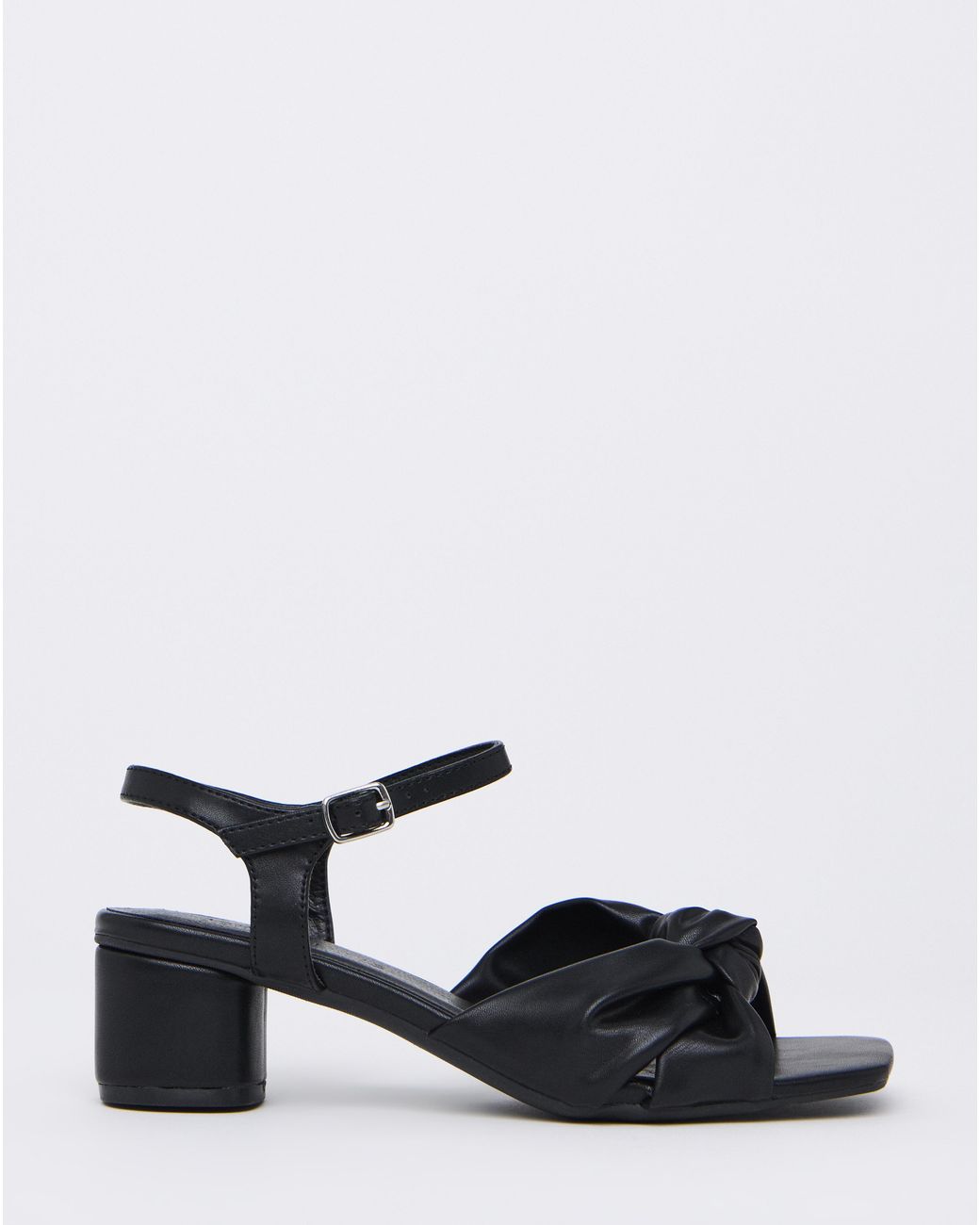 JD Williams Black Volume Twist Block Heel Sandal Eee Fit