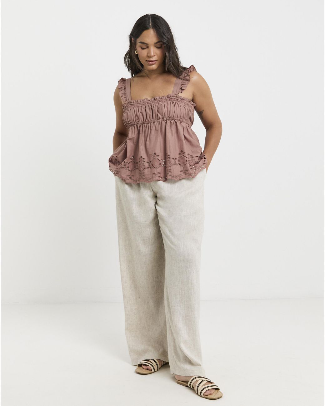 Simply Be Brown Detail Vest