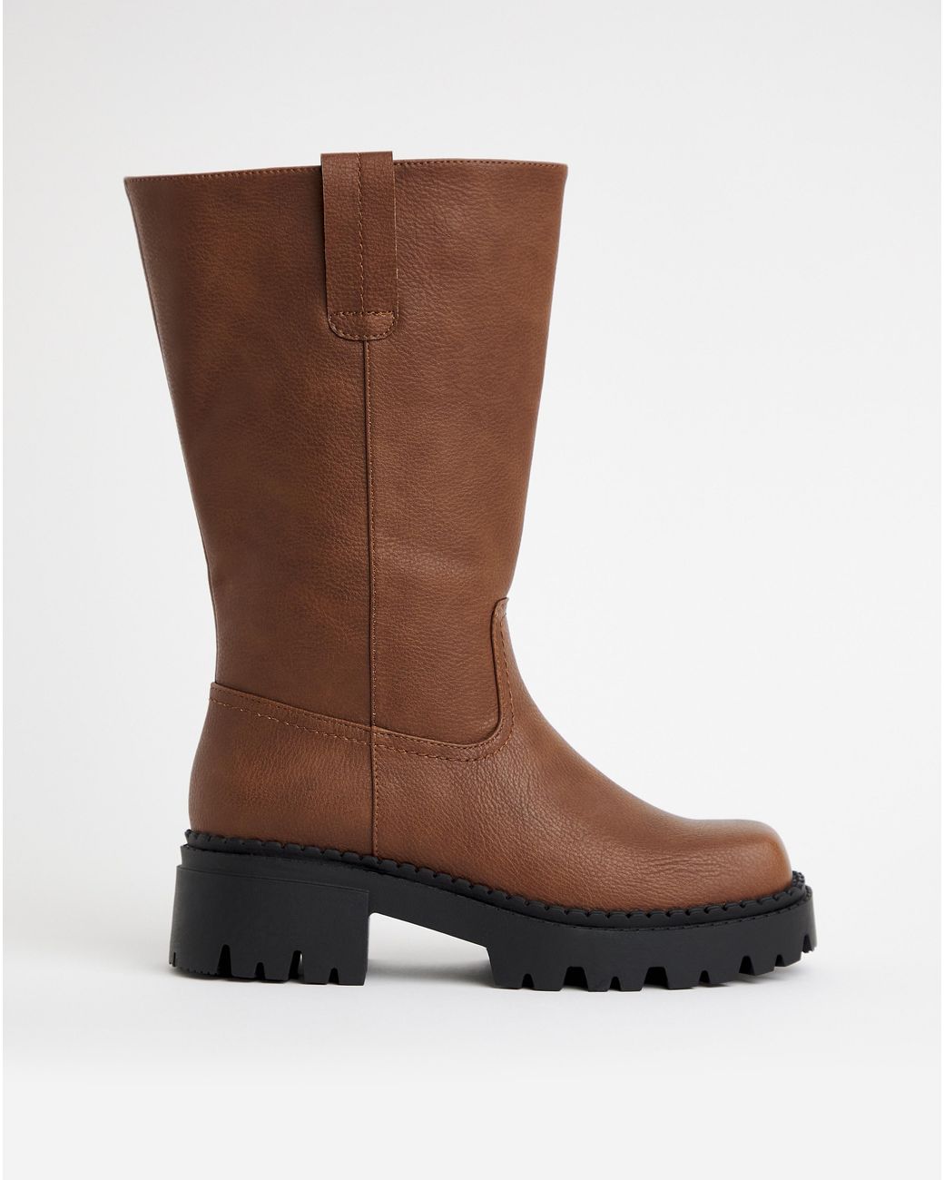 Simply Be Natural Chunky Plain Biker Boot Ex Wide C