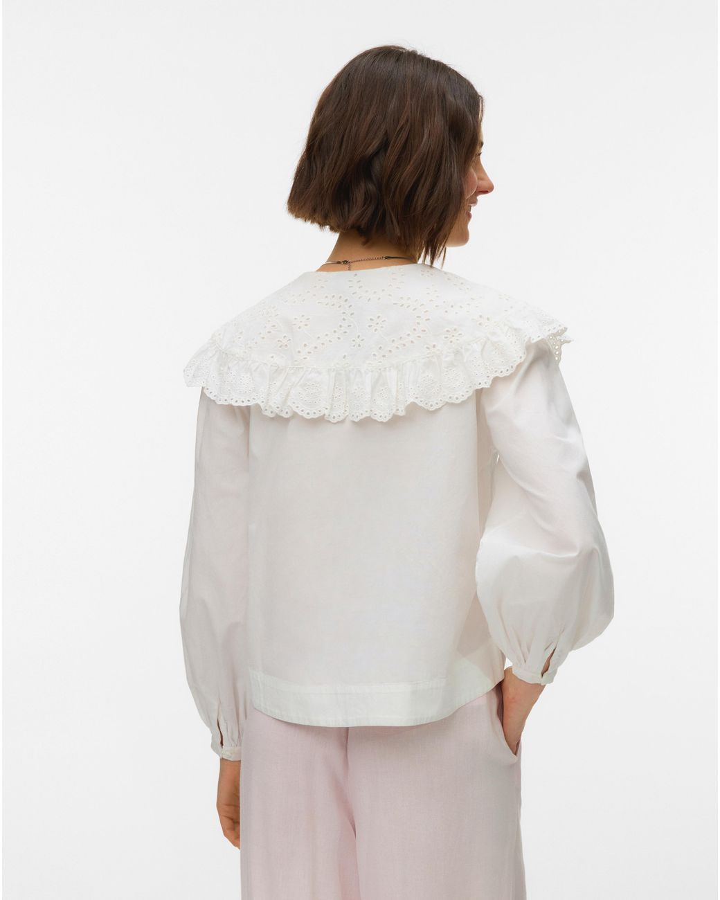 Vero Moda White Lilo Collar Woven Blouse
