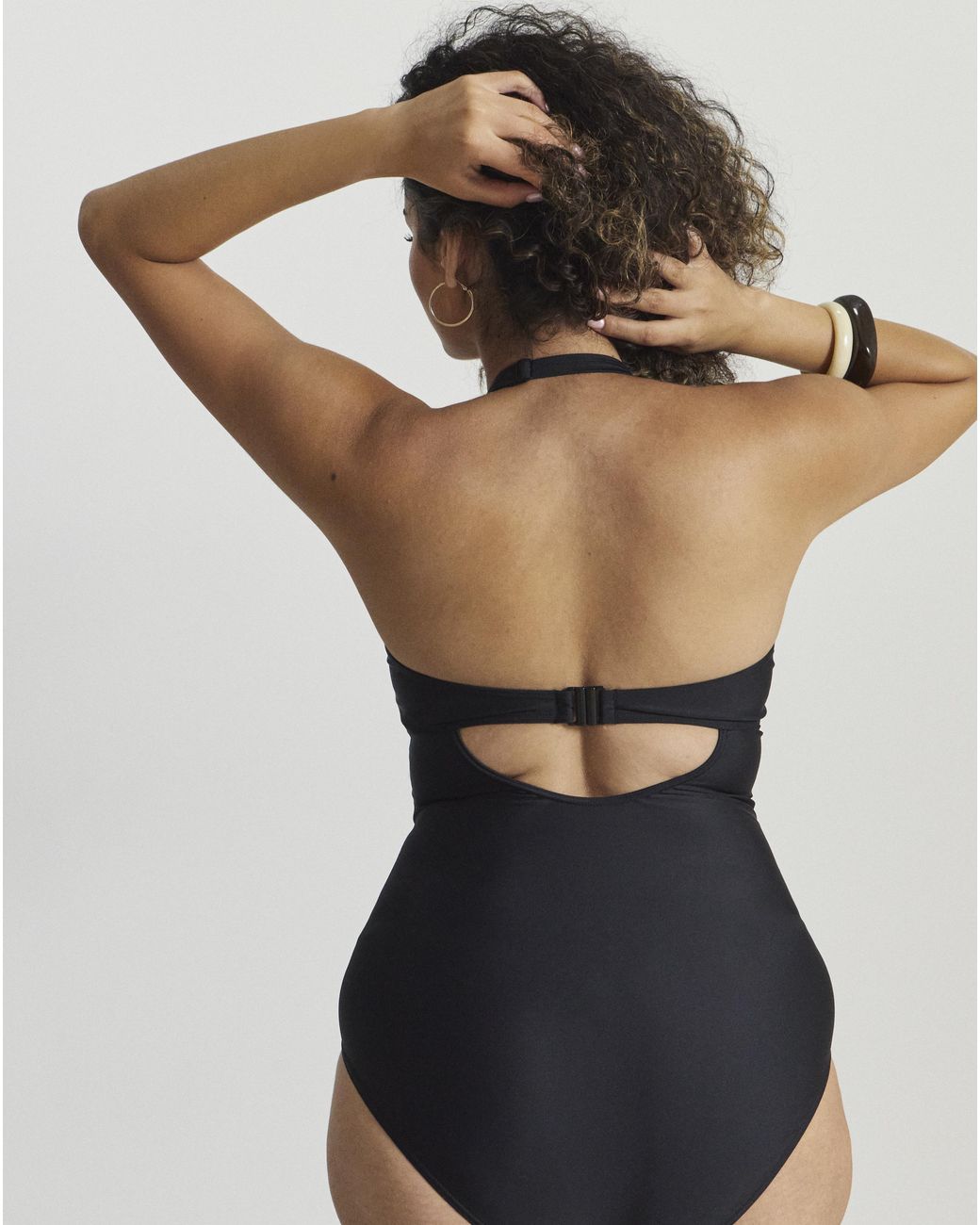 Figleaves Blue Halter Tummy Control Swimsuit
