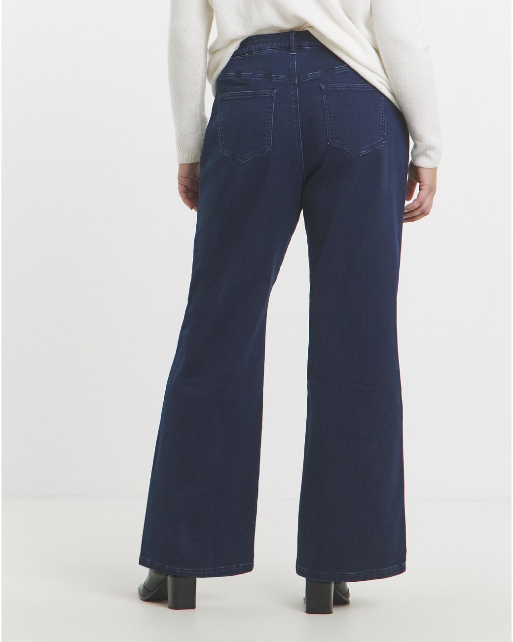 Simply Be Blue Fleece Lined Cosy Wide Leg Jeans