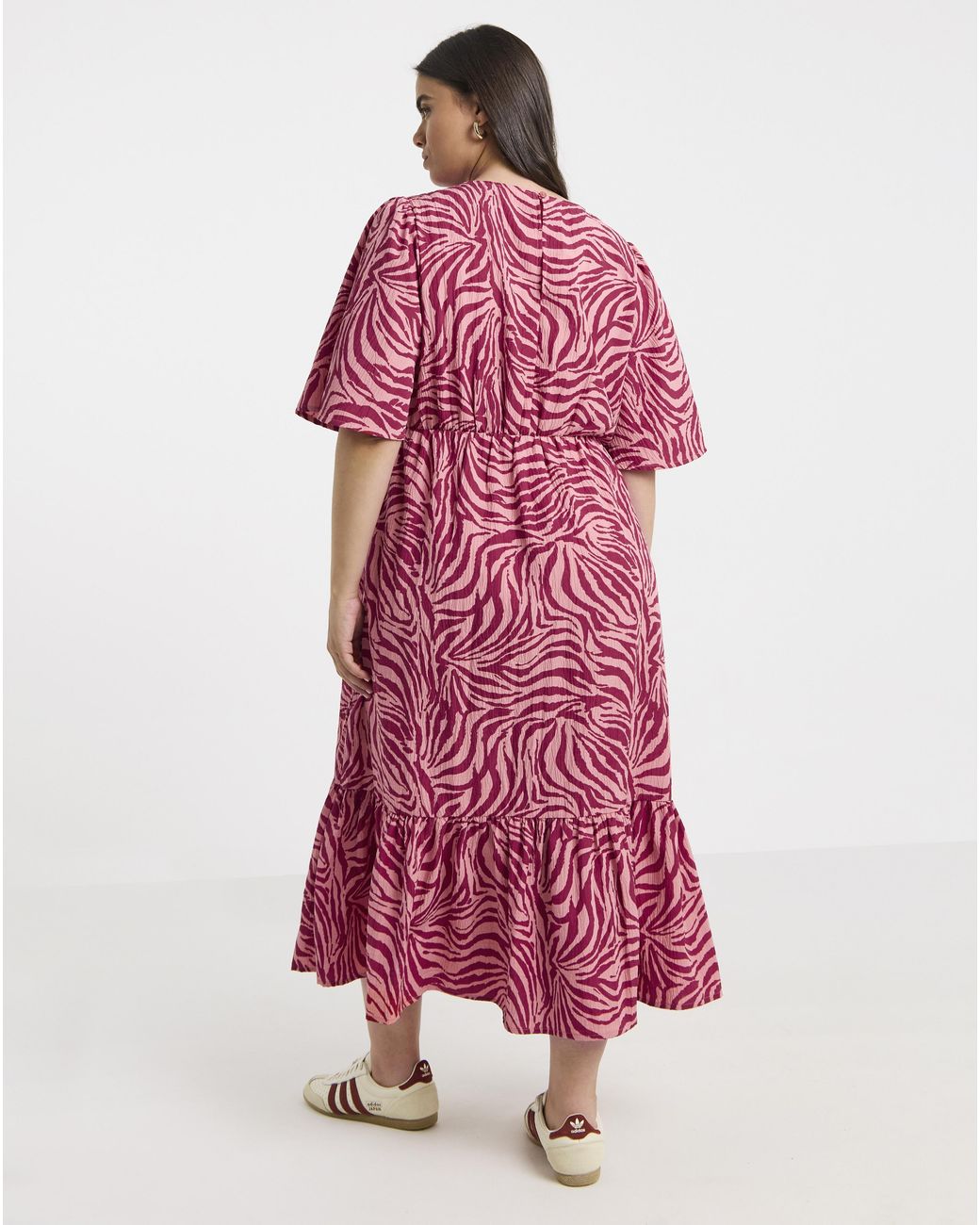 Simply Be Red Zebra Print Wrap Midi Dress