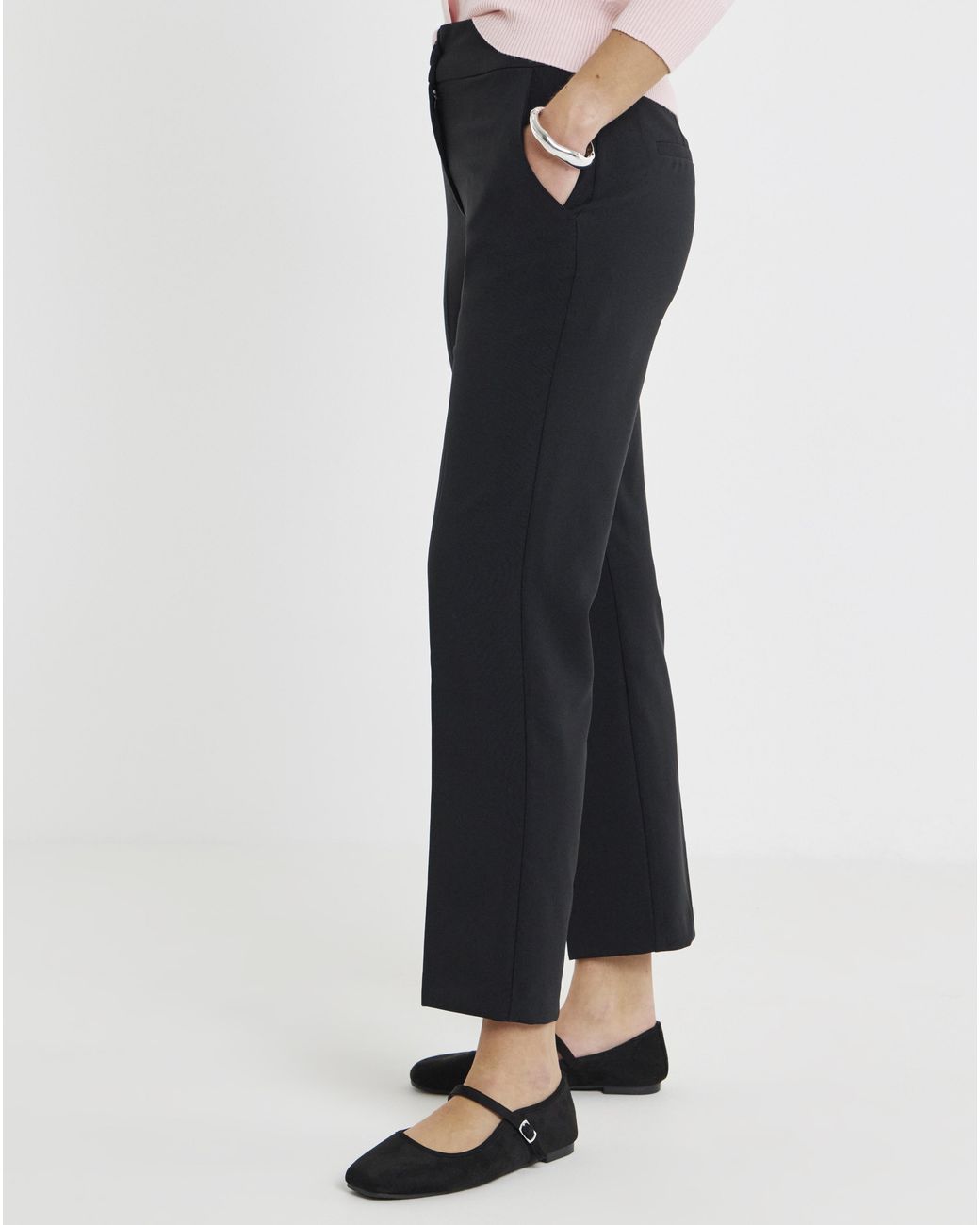 Simply Be White Straight Leg Workwear Trouser Regular