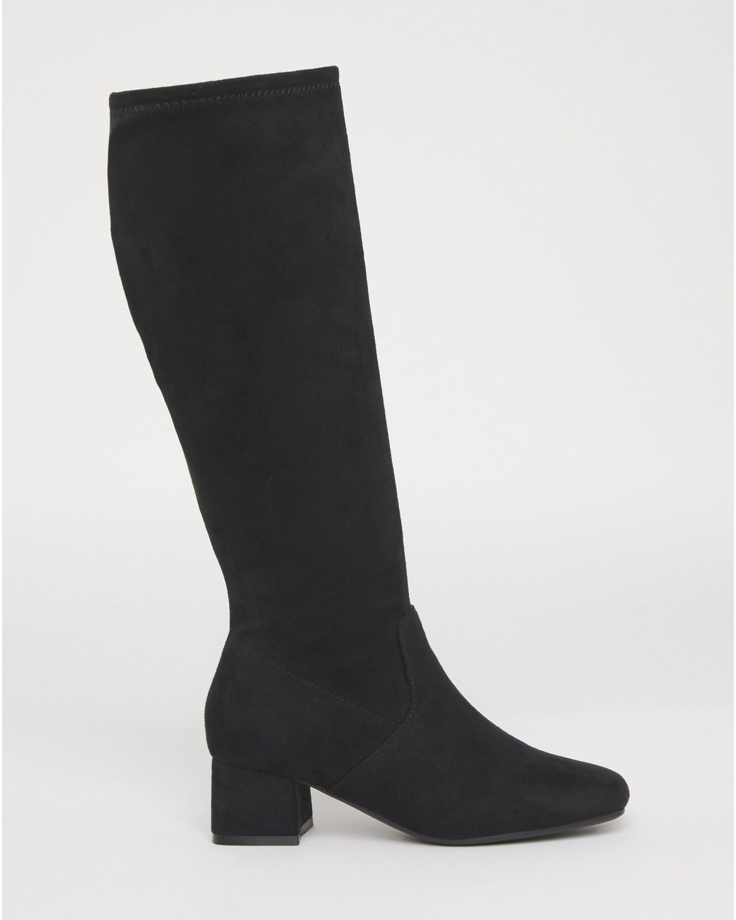 JD Williams Black Low Block Heel Knee High Boot Eee C