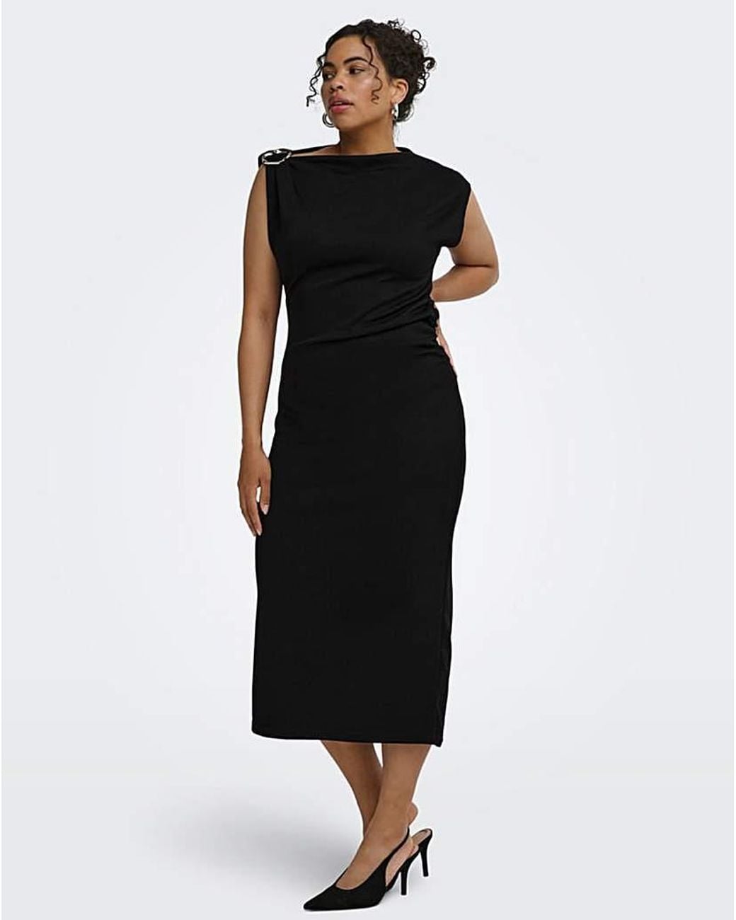 ONLY Black Buckle Midaxi Dress