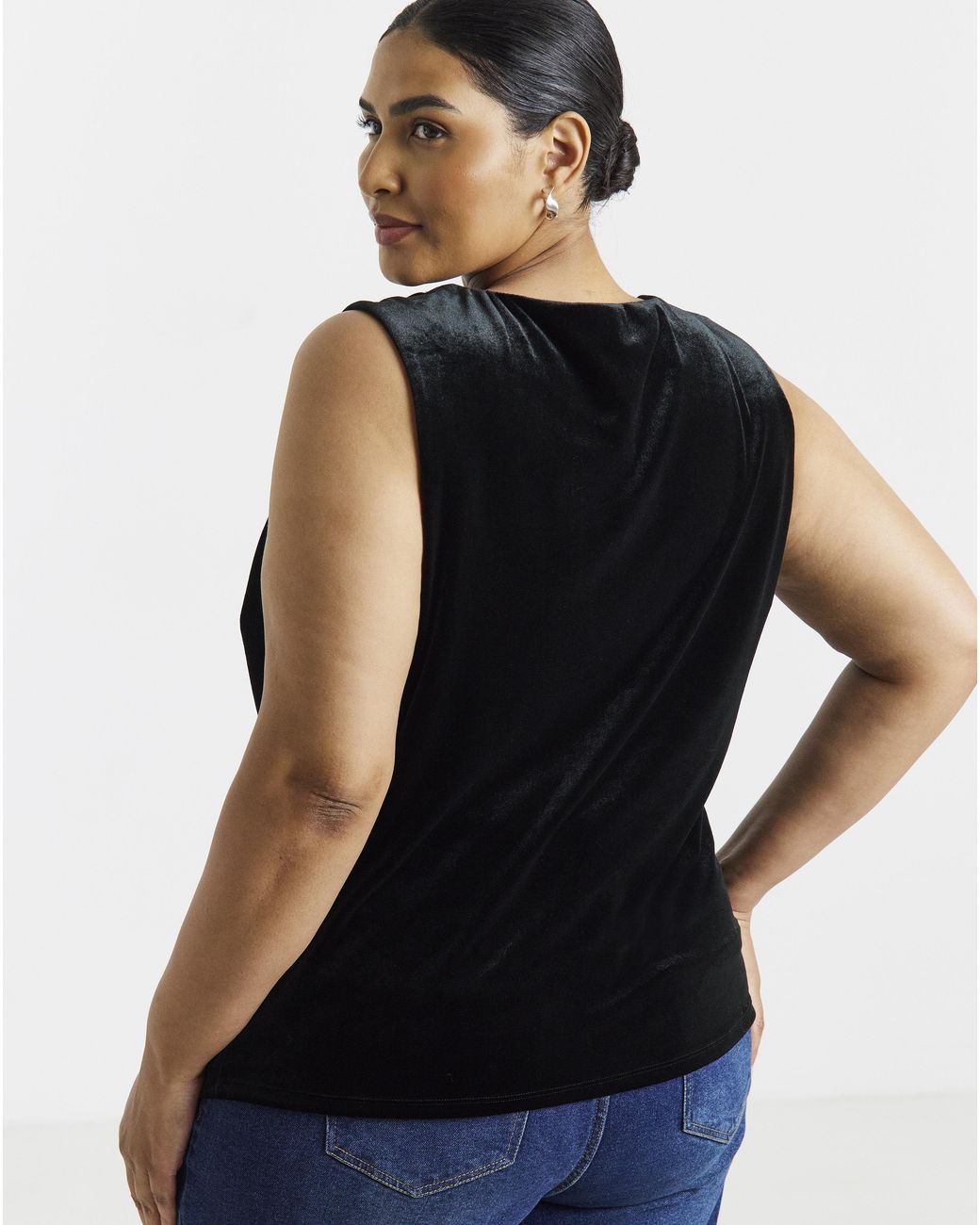 Simply Be Black Velvet Vest