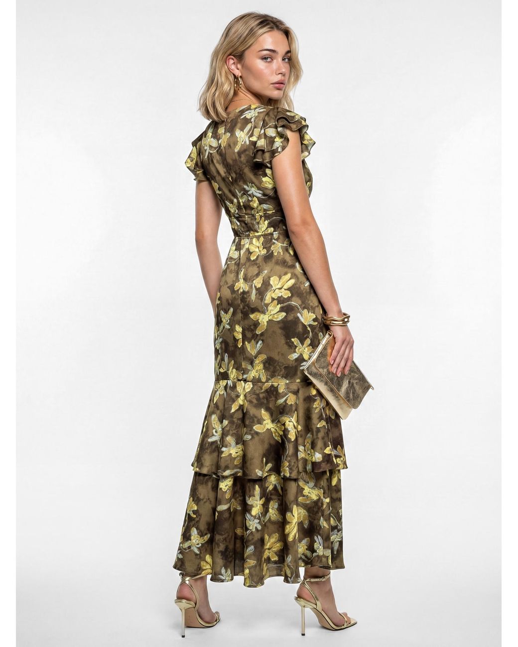 Lovedrobe Green Floral Print Midaxi Dress