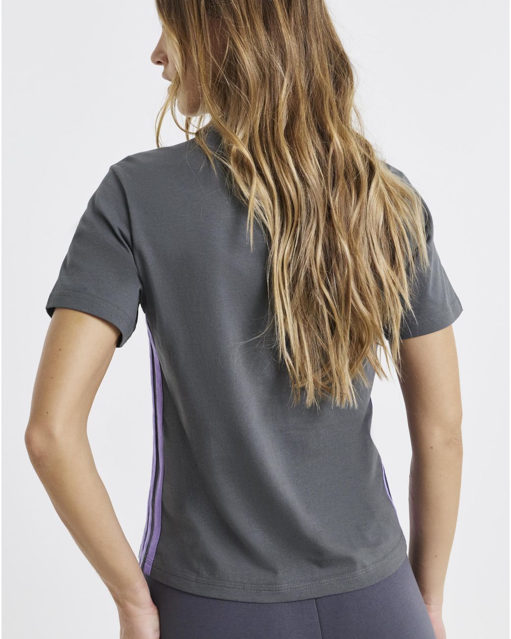 Adidas Gray Essentials 3-Stripes T-Shirt