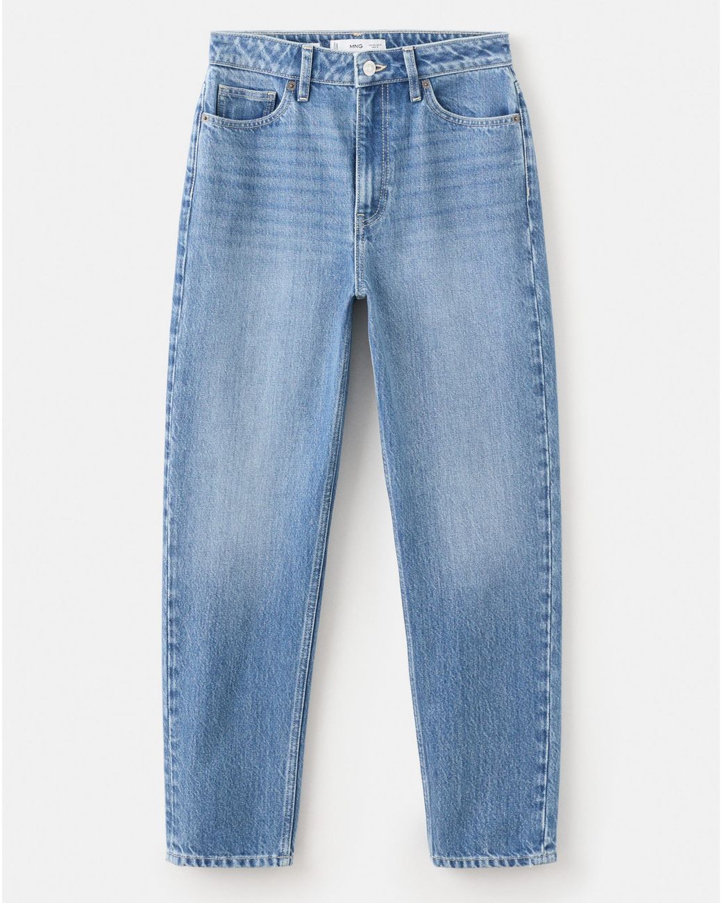 Mango Blue Comfort High-Rise Mom Jean